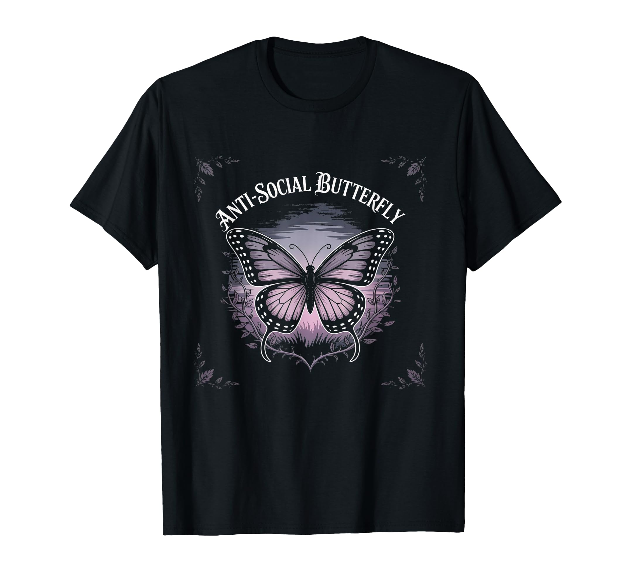 Antisocial Butterfly Gothic Aesthetic T-Shirt - Minimalist Print Men Women - T-Shirt, Sweatshirt, Hoodie