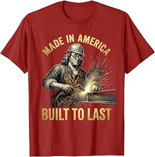 Made in America Built to Last Patriotic Design T-Shirt Unisex T-shirt, Sweatshirt, Hoodie, Long Sleeve Tee - T-Shirt, Sweatshirt, Hoodie
