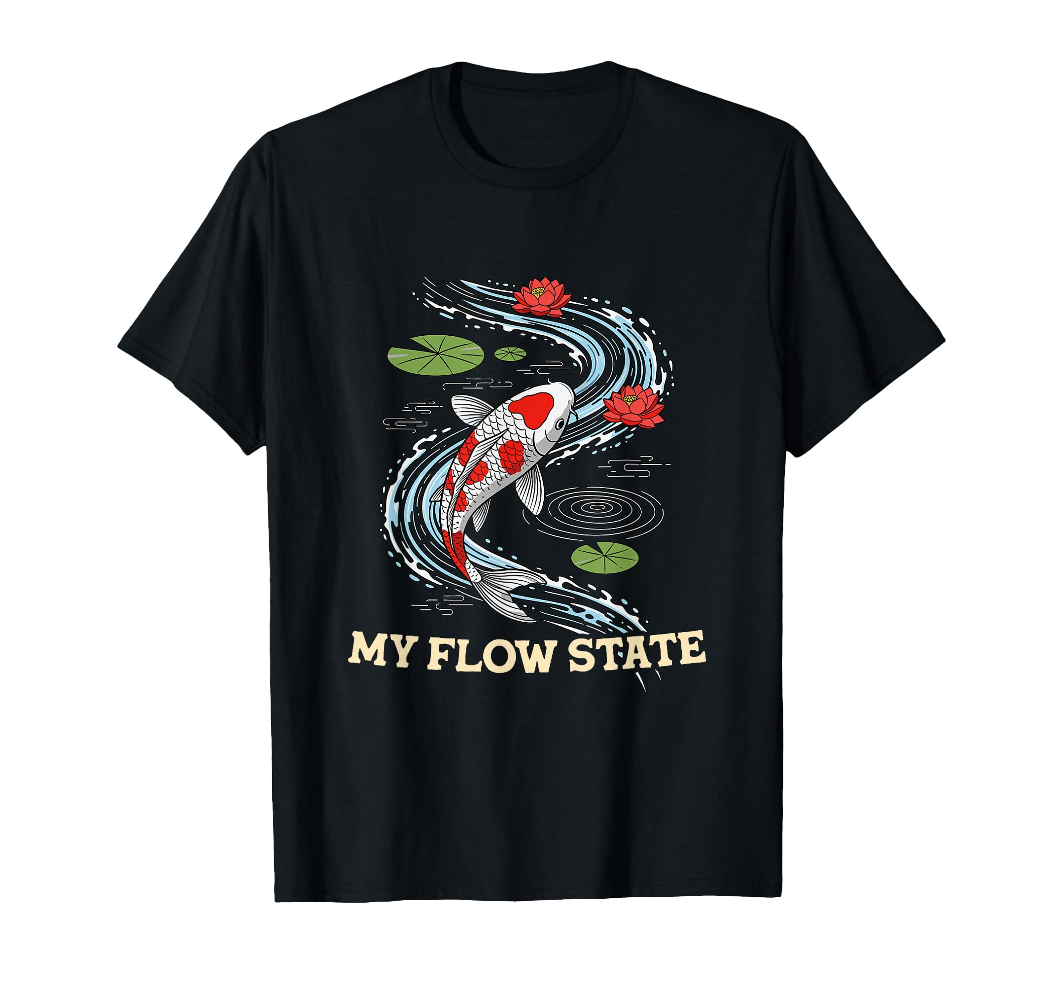 My Flow State Koi Fish Pond Serenity T-Shirt - Minimalist Print for Adults - T-Shirt, Sweatshirt, Hoodie