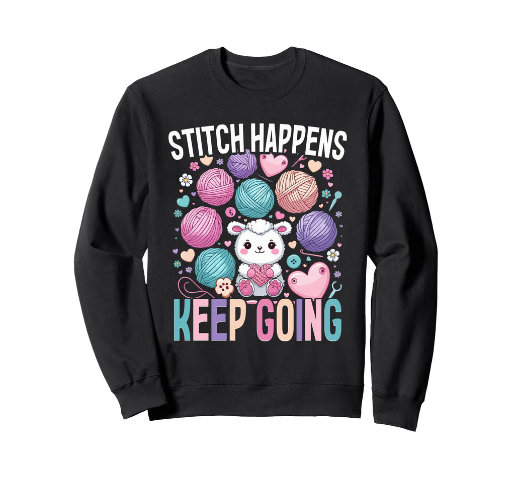 Crochet Knitting Stitch Sweatshirt - Casual Everyday Wear Men Women - T-Shirt, Sweatshirt, Hoodie