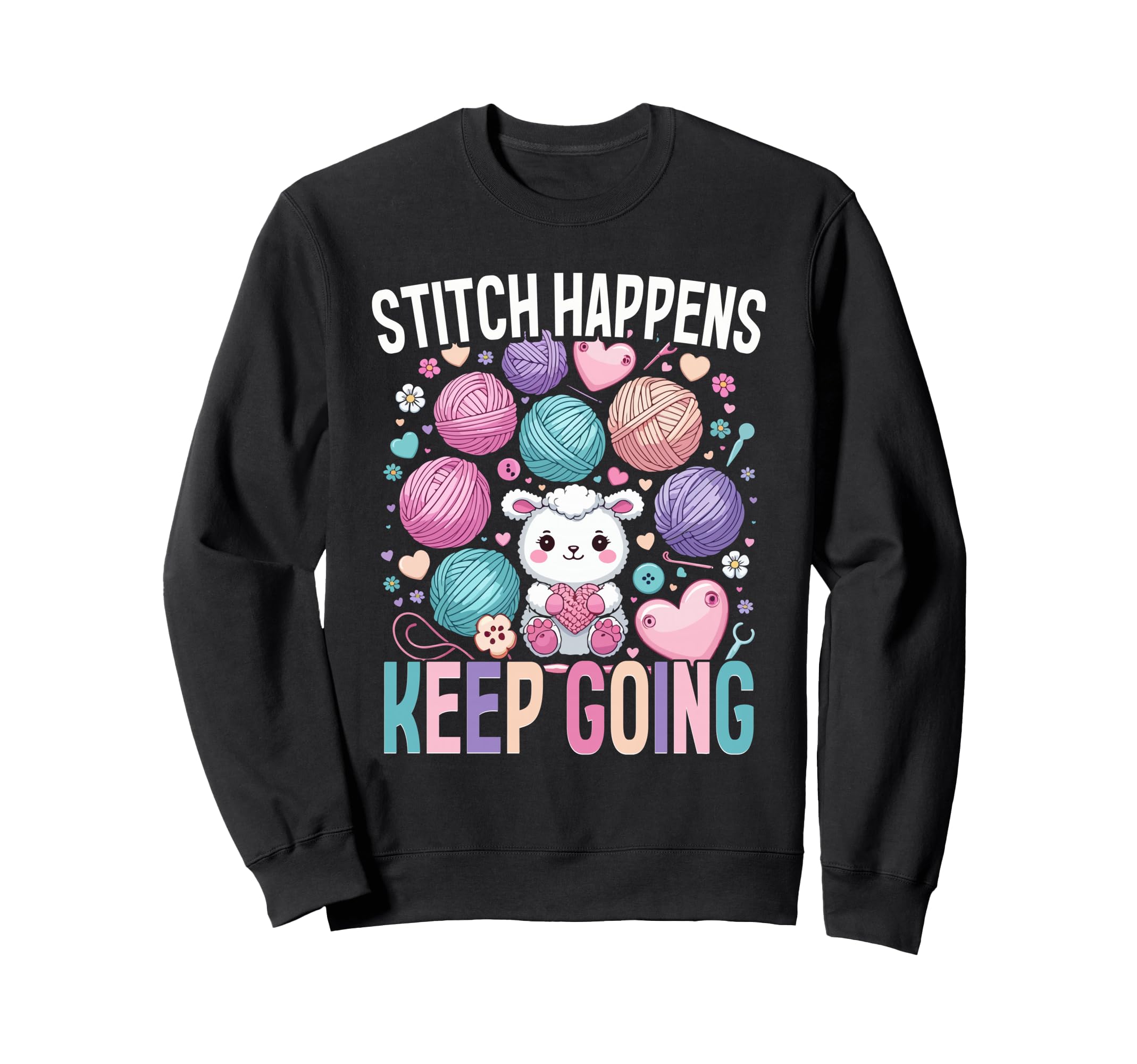 Crochet Knitting Stitch Sweatshirt - Casual Everyday Wear Men Women - T-Shirt, Sweatshirt, Hoodie