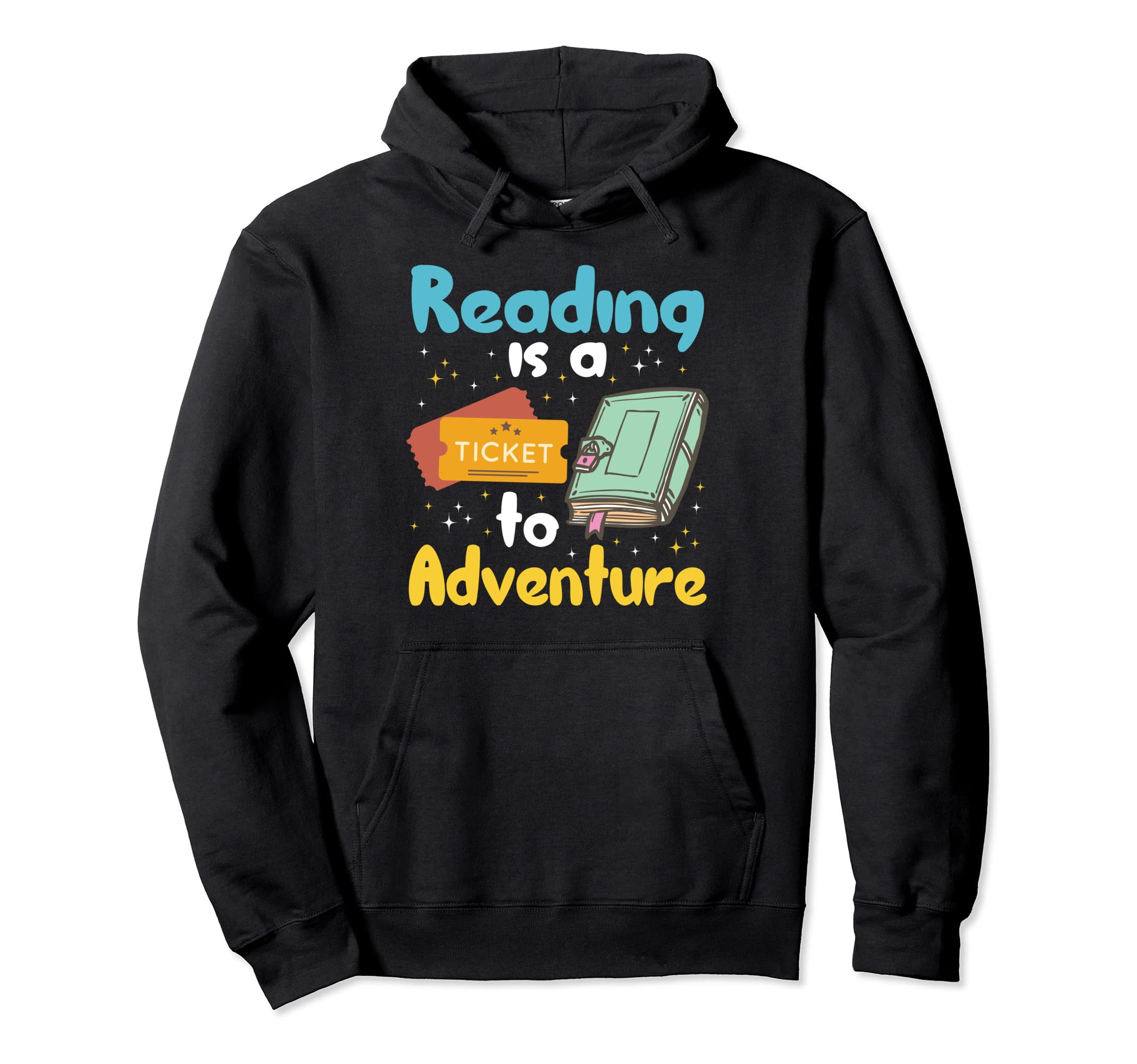 Reading Is Ticket To Adventure Book Nerd Hoodie - Minimalist Print Unisex - T-Shirt, Sweatshirt, Hoodie