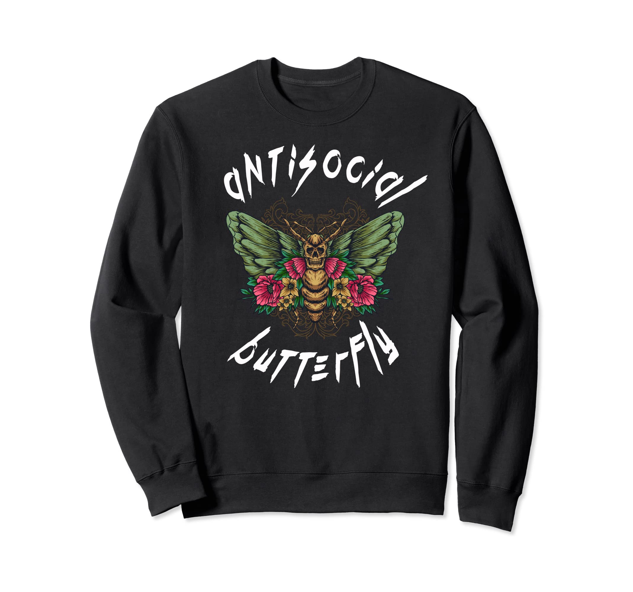 Antisocial Butterfly Sweatshirt - Aesthetic Graphic for Adults - T-Shirt, Sweatshirt, Hoodie