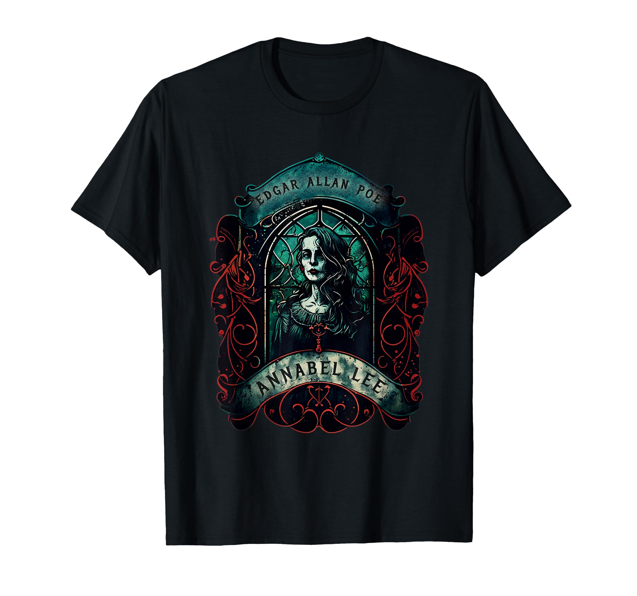 Adults Black Gothic Poetic Short Sleeve T-Shirt - Graphic Print Unisex - T-Shirt, Sweatshirt, Hoodie