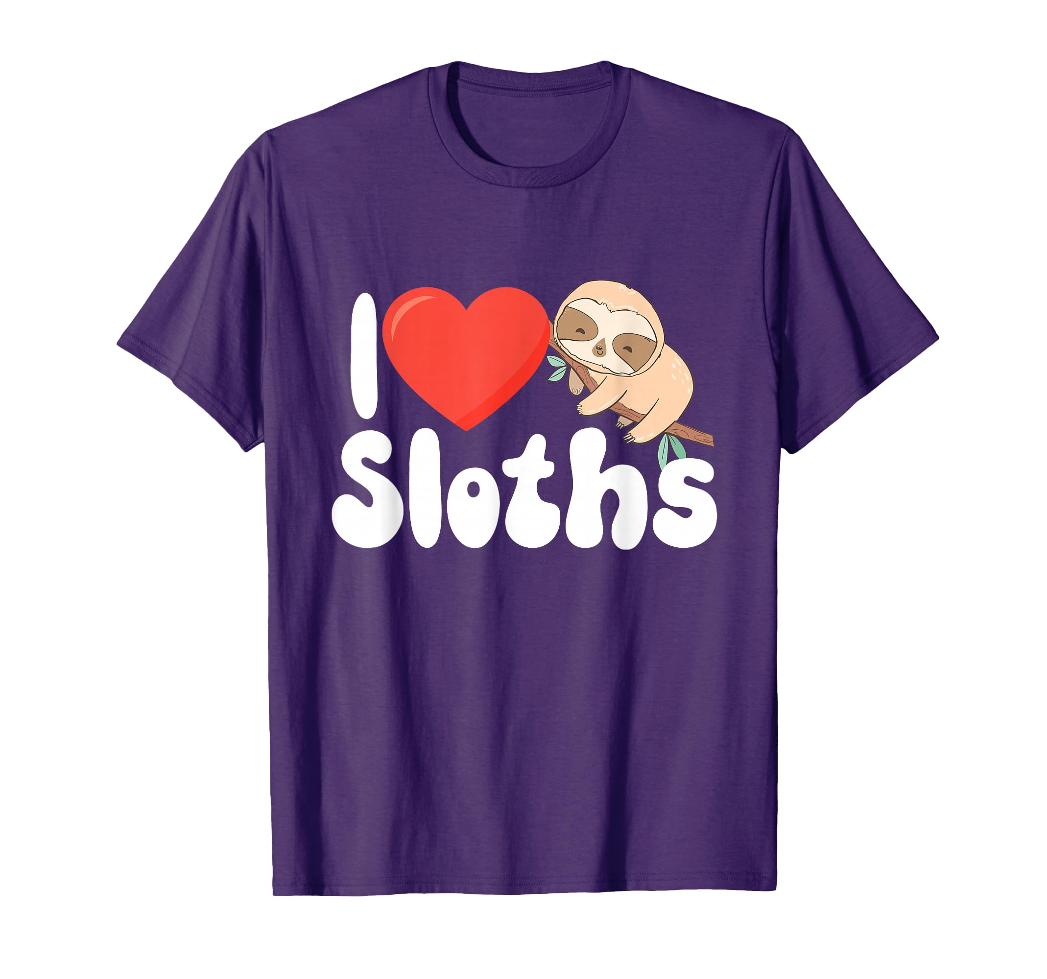 I Love Sloths Wildlife Animal Lover T-Shirt - Minimalist Print for Adults - T-Shirt, Sweatshirt, Hoodie