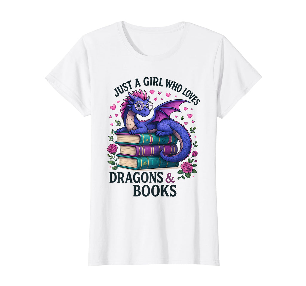 Just Who Loves Dragons And Books T-Shirt - Casual Everyday Wear for Adults - T-Shirt, Sweatshirt, Hoodie
