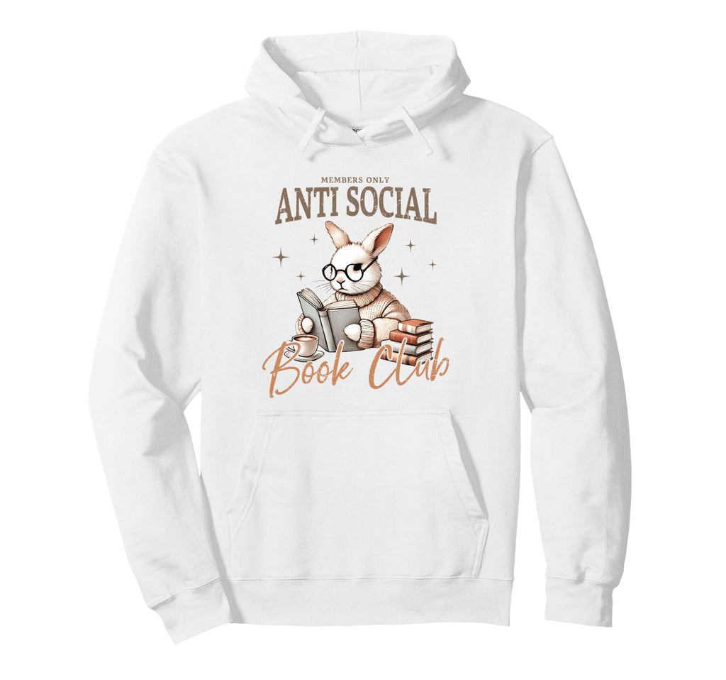 Quiet Rabbit Reading Books Introvert Hoodie - Unique Graphic for Adults - T-Shirt, Sweatshirt, Hoodie