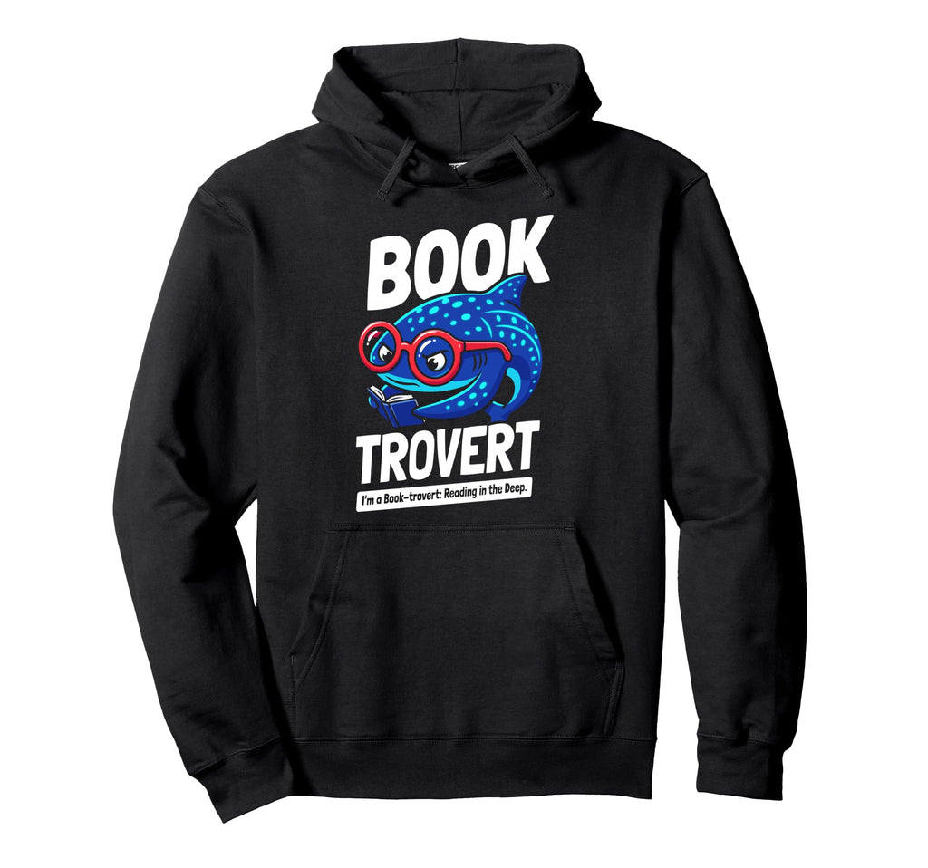 Booktrovert Reading Deep Shark Hoodie - Custom Art Print for Adults - T-Shirt, Sweatshirt, Hoodie