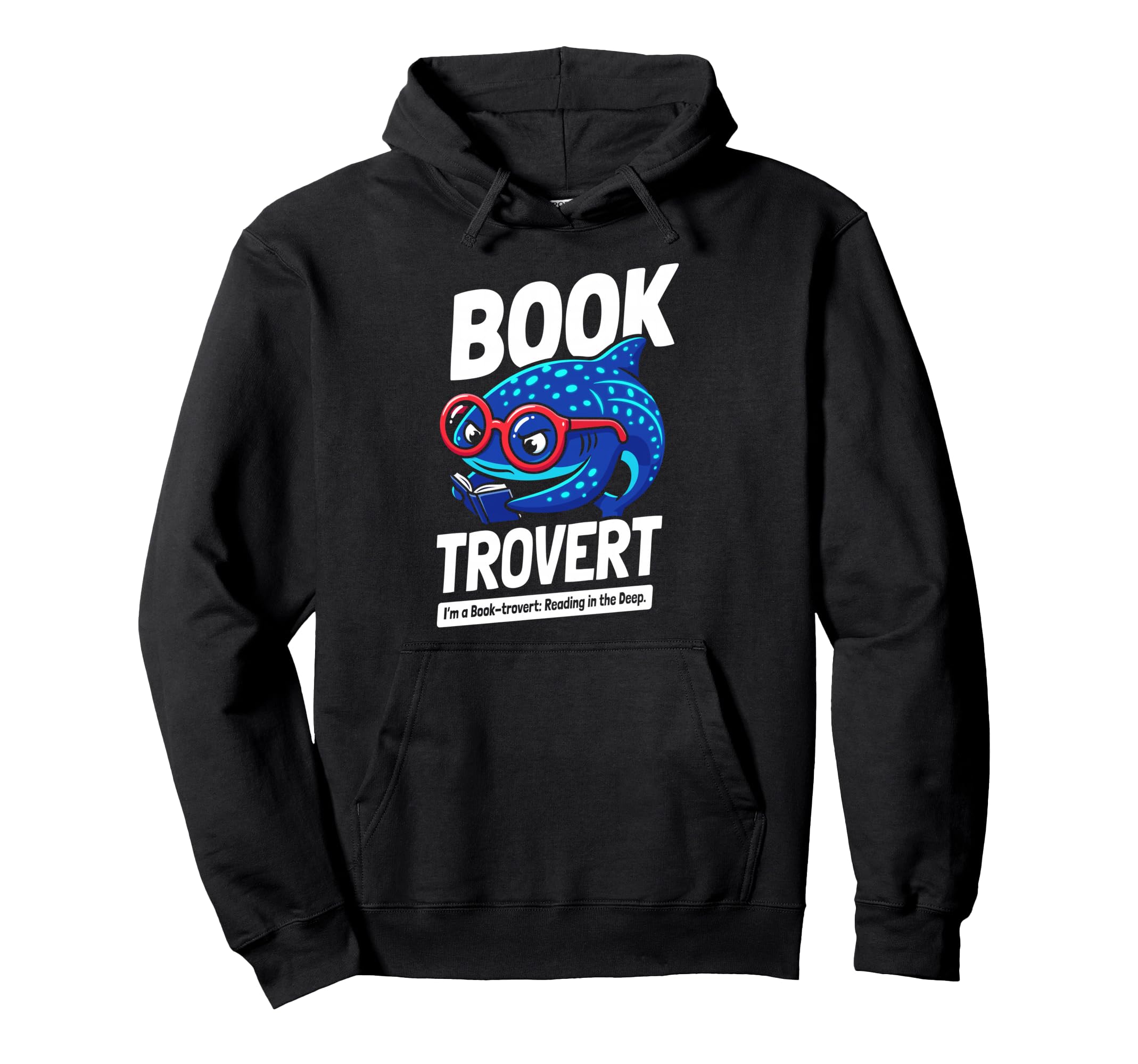 Booktrovert Reading Deep Shark Hoodie - Custom Art Print for Adults - T-Shirt, Sweatshirt, Hoodie