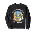 Easily Distracted Cats And Sweatshirt - Fun Novelty Design for Adults - T-Shirt, Sweatshirt, Hoodie