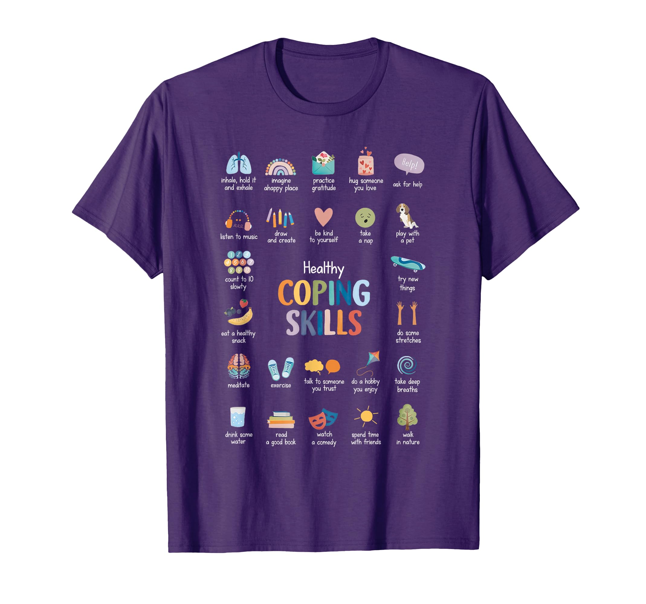 Healthy Coping Skills Psychologist Mental T-Shirt - Unique Graphic Unisex - T-Shirt, Sweatshirt, Hoodie