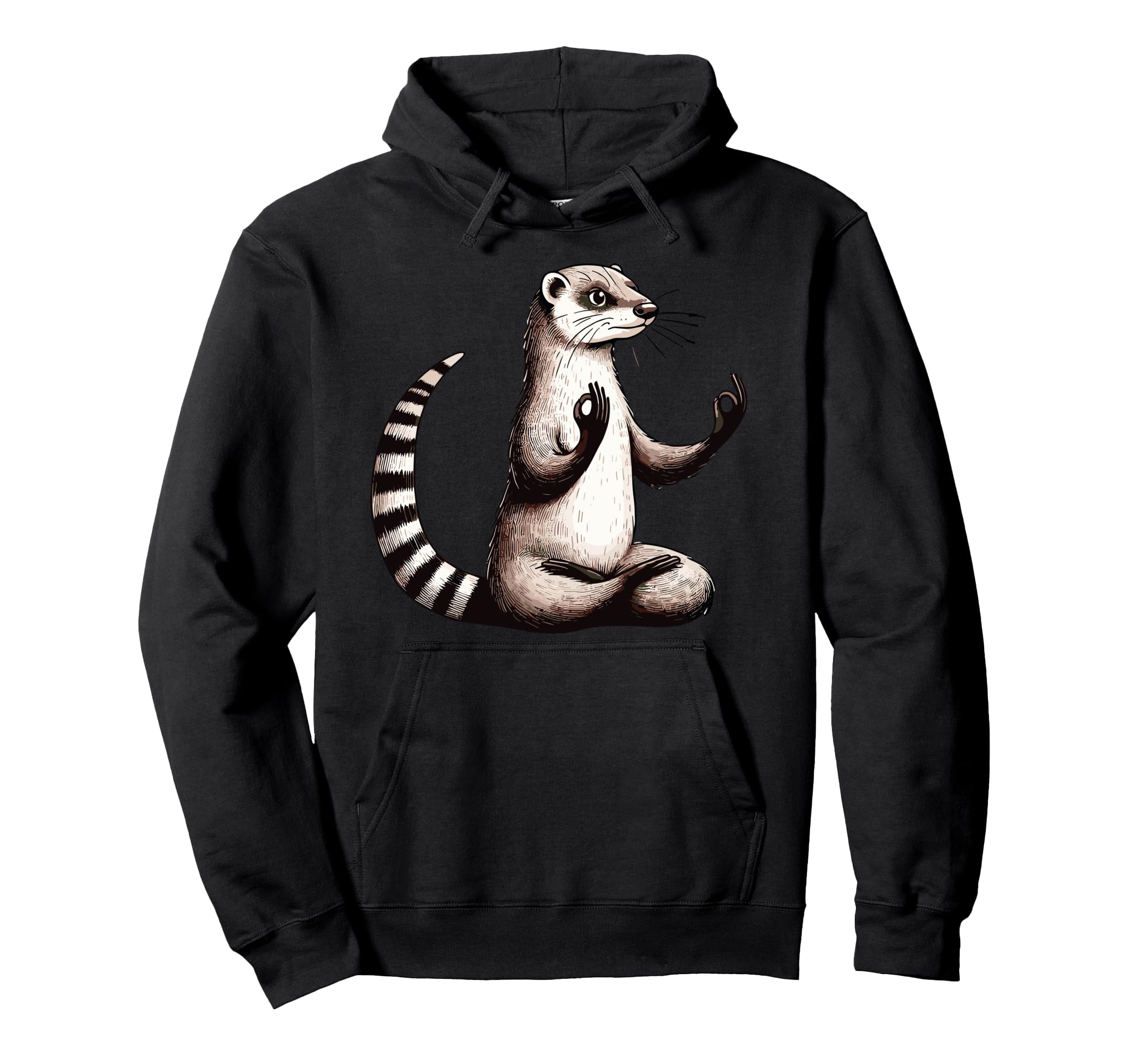 Meditation Mongoose Yoga Pose Relaxing Hoodie - Streetwear Style Unisex - T-Shirt, Sweatshirt, Hoodie