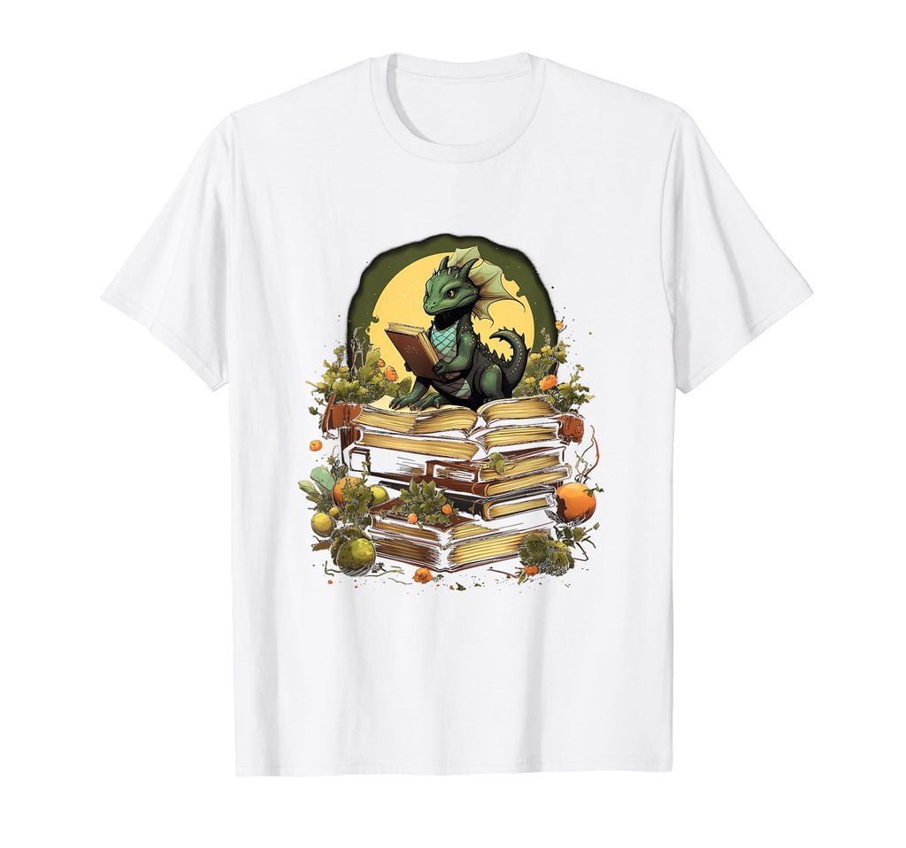 Book Dragon Reading Books Bookworm Fantasy T-Shirt - Novelty Apparel Unisex - T-Shirt, Sweatshirt, Hoodie