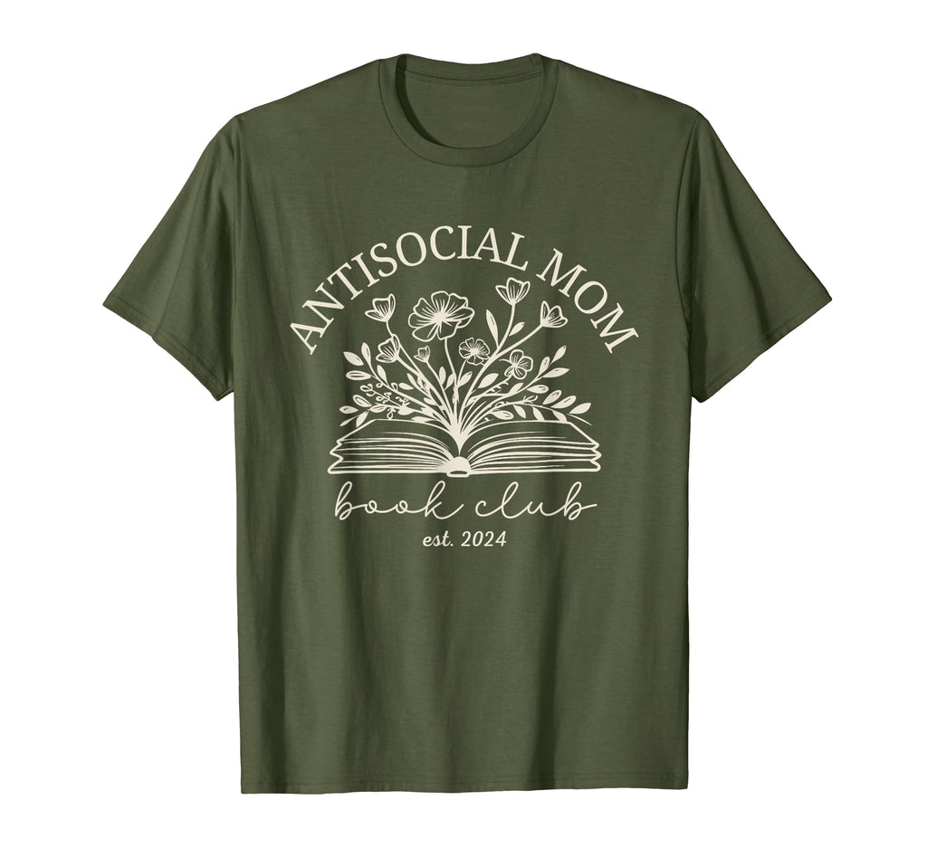 Antisocial Book Club Mom Introvert T-Shirt - Minimalist Print for Adults - T-Shirt, Sweatshirt, Hoodie