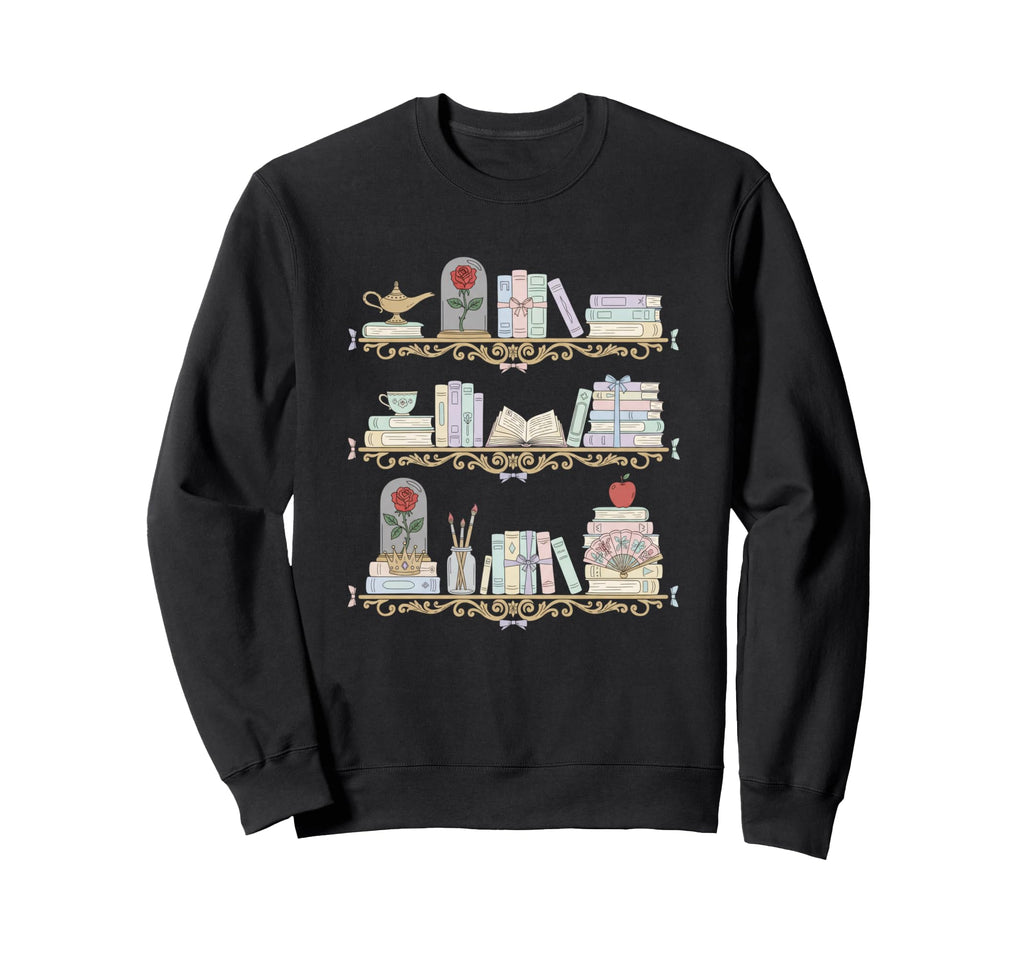 Belle Inspired Book Shelf Art Sweatshirt - Casual Everyday Wear Unisex - T-Shirt, Sweatshirt, Hoodie