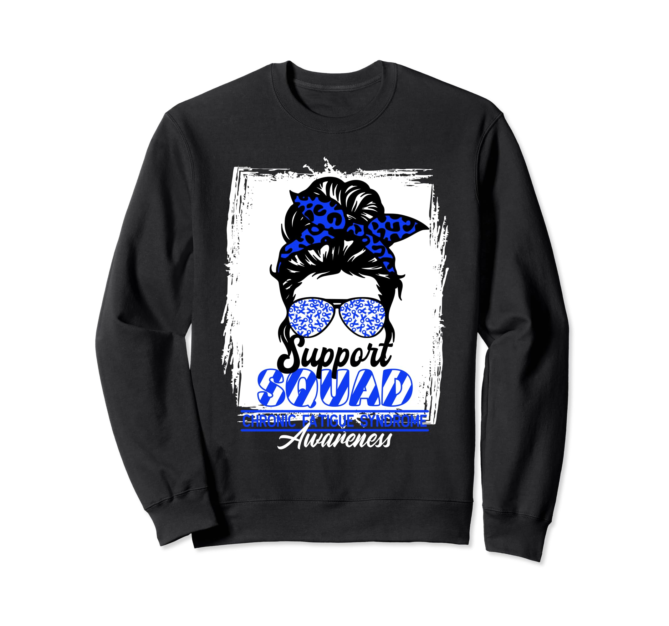 Messy Bun Support Awareness Squad I Sweatshirt - Unique Graphic Unisex - T-Shirt, Sweatshirt, Hoodie