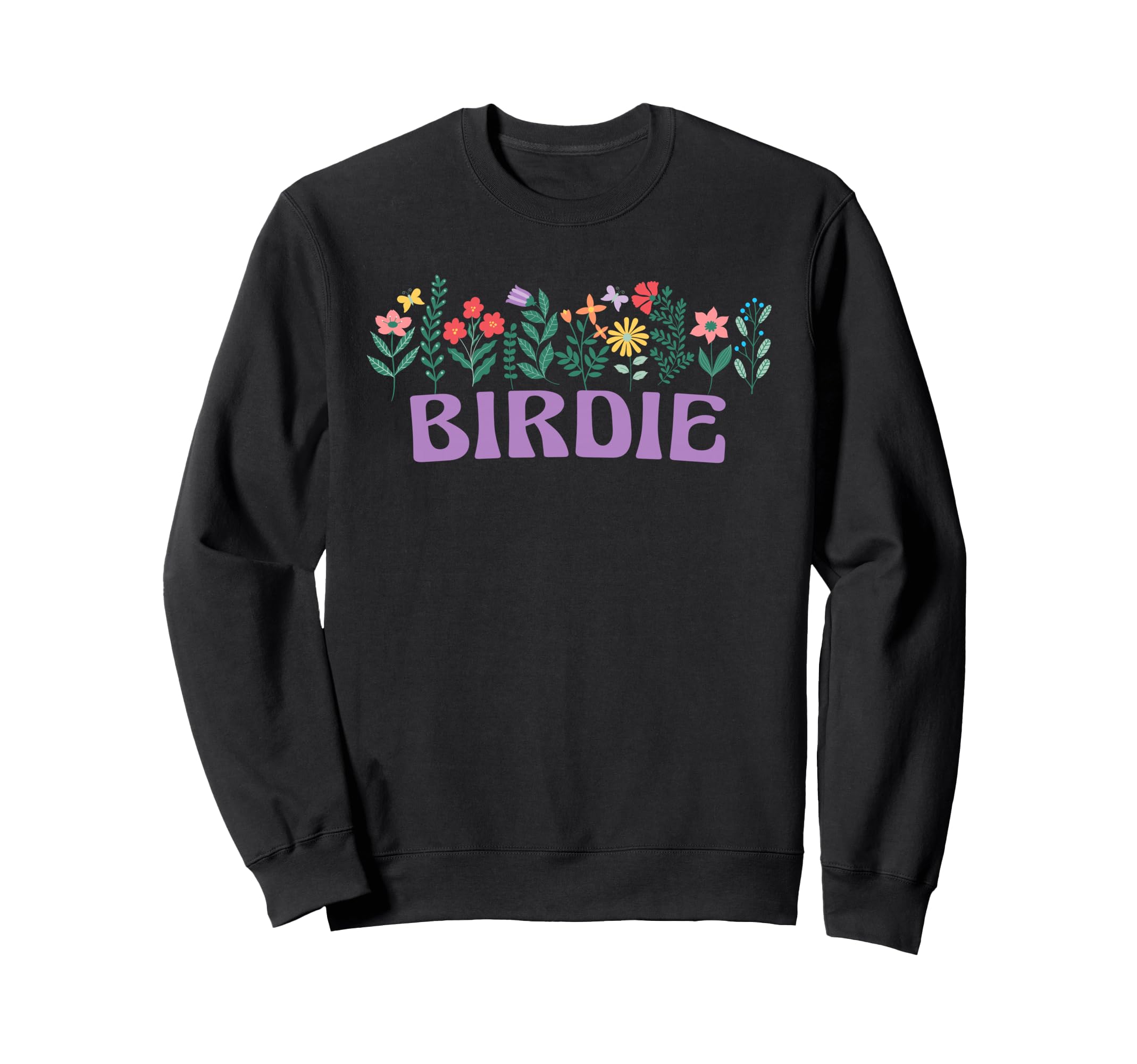 Wildflower Floral Birdie First Name Sweatshirt - Custom Art Print Unisex - T-Shirt, Sweatshirt, Hoodie