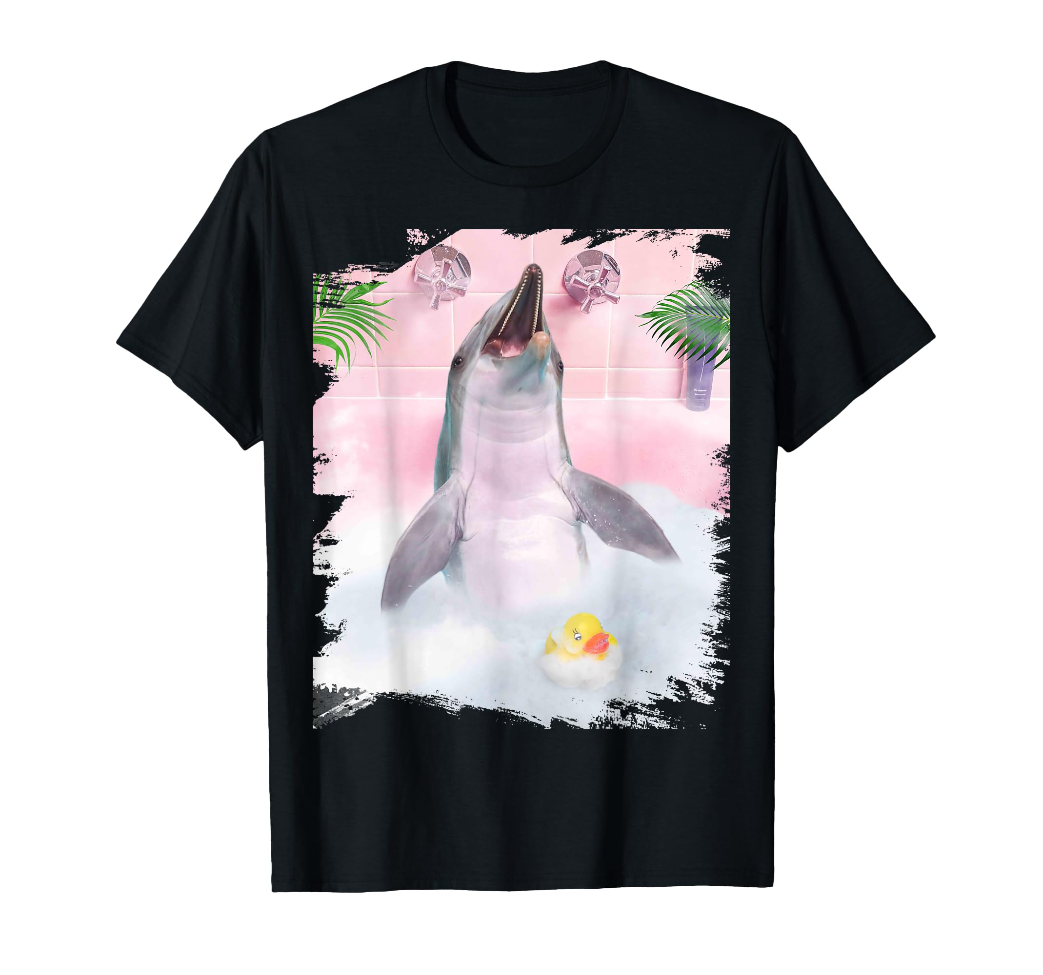 Self Care Bath Dolphin Palm Bath T-Shirt - Trendy Graphic for Adults - T-Shirt, Sweatshirt, Hoodie