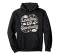 Leveling Up Spiritually Mindfulness Hoodie - Unique Graphic Men Women - T-Shirt, Sweatshirt, Hoodie