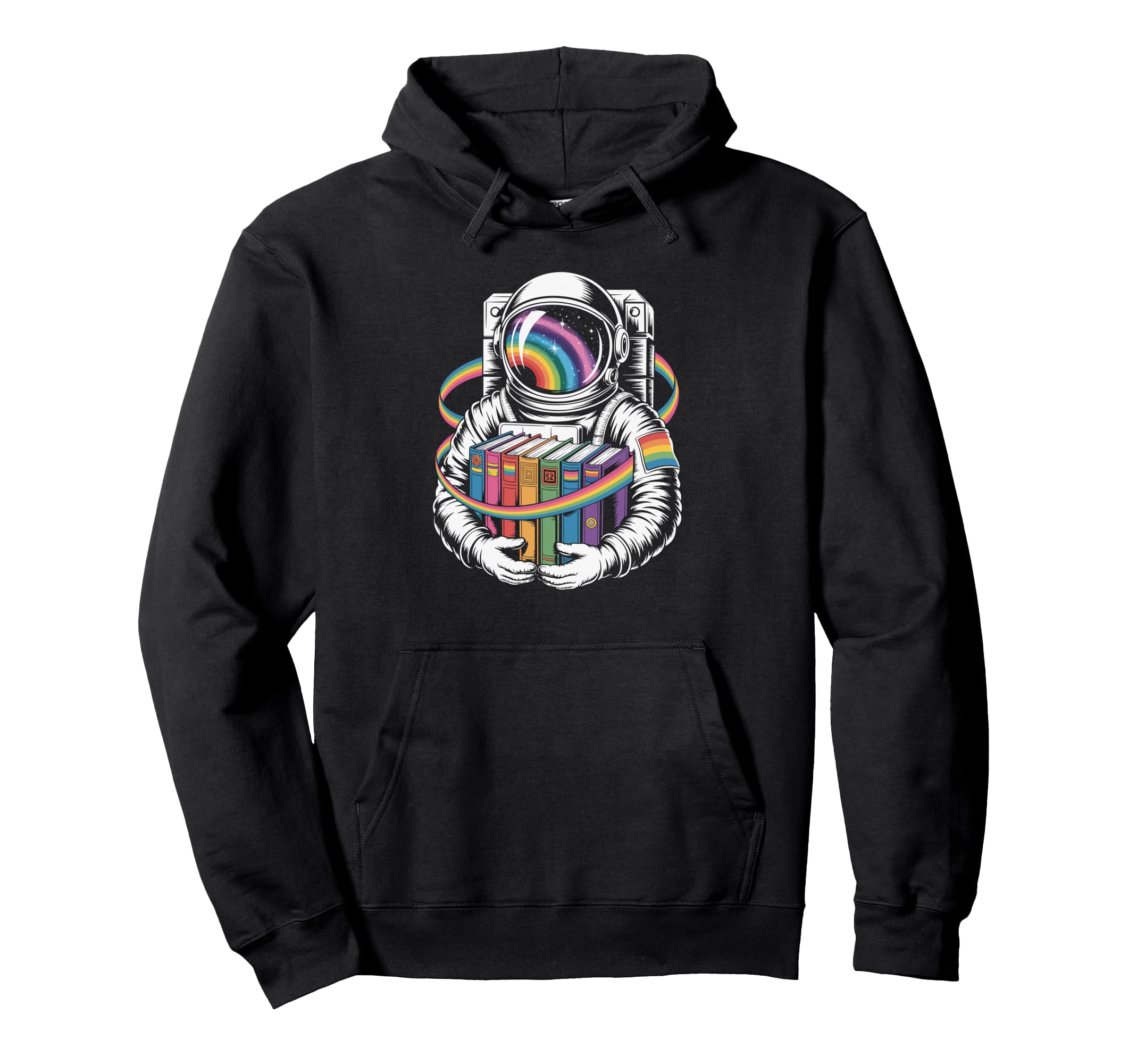 Starry Galaxy Explorer Reading Cosmic Hoodie - Unique Graphic Men Women - T-Shirt, Sweatshirt, Hoodie