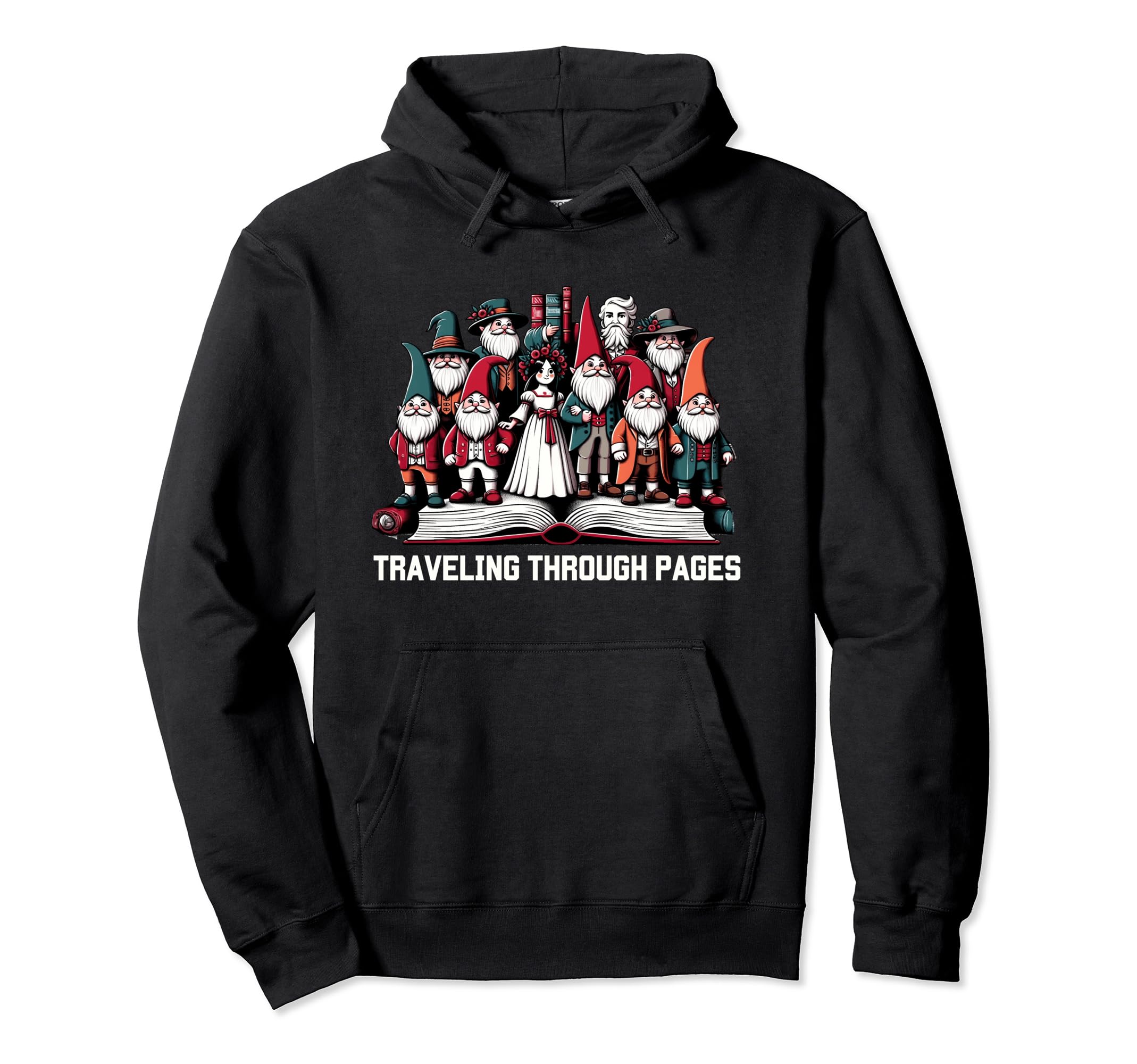 Traveling Through Pages Bookreading Hoodie - Minimalist Print Men Women - T-Shirt, Sweatshirt, Hoodie
