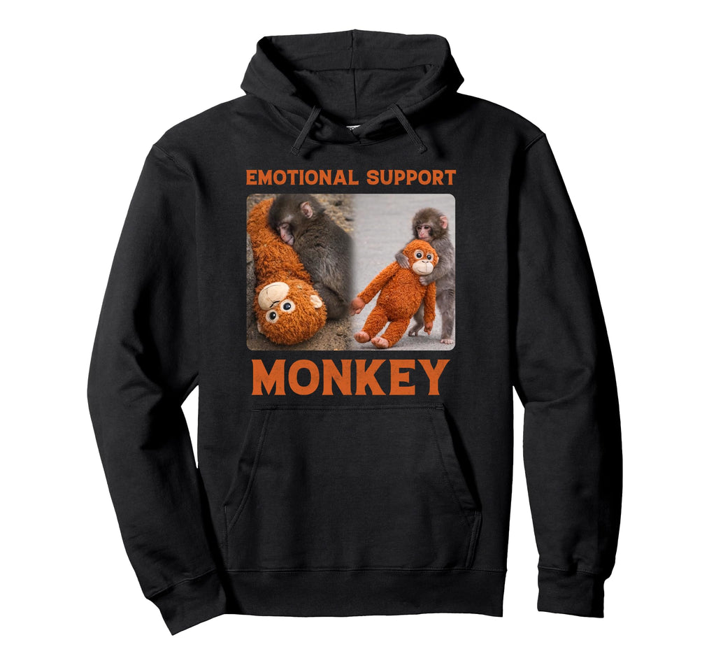 Emotional Support Monkey Monkey Punch Hoodie - Trendy Graphic Unisex - T-Shirt, Sweatshirt, Hoodie