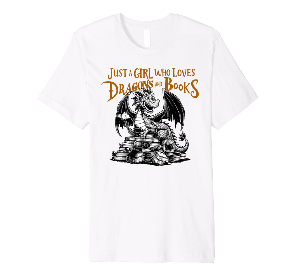Just Who Loves Dragons And Books T-Shirt - Aesthetic Graphic Men Women - T-Shirt, Sweatshirt, Hoodie