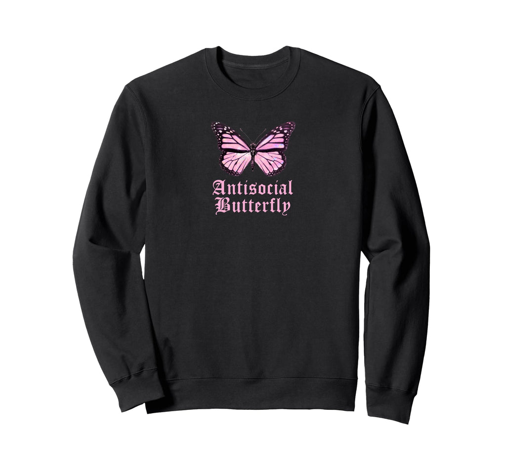 Antisocial Butterfly Y2K Sweatshirt - Aesthetic Graphic Men Women - T-Shirt, Sweatshirt, Hoodie