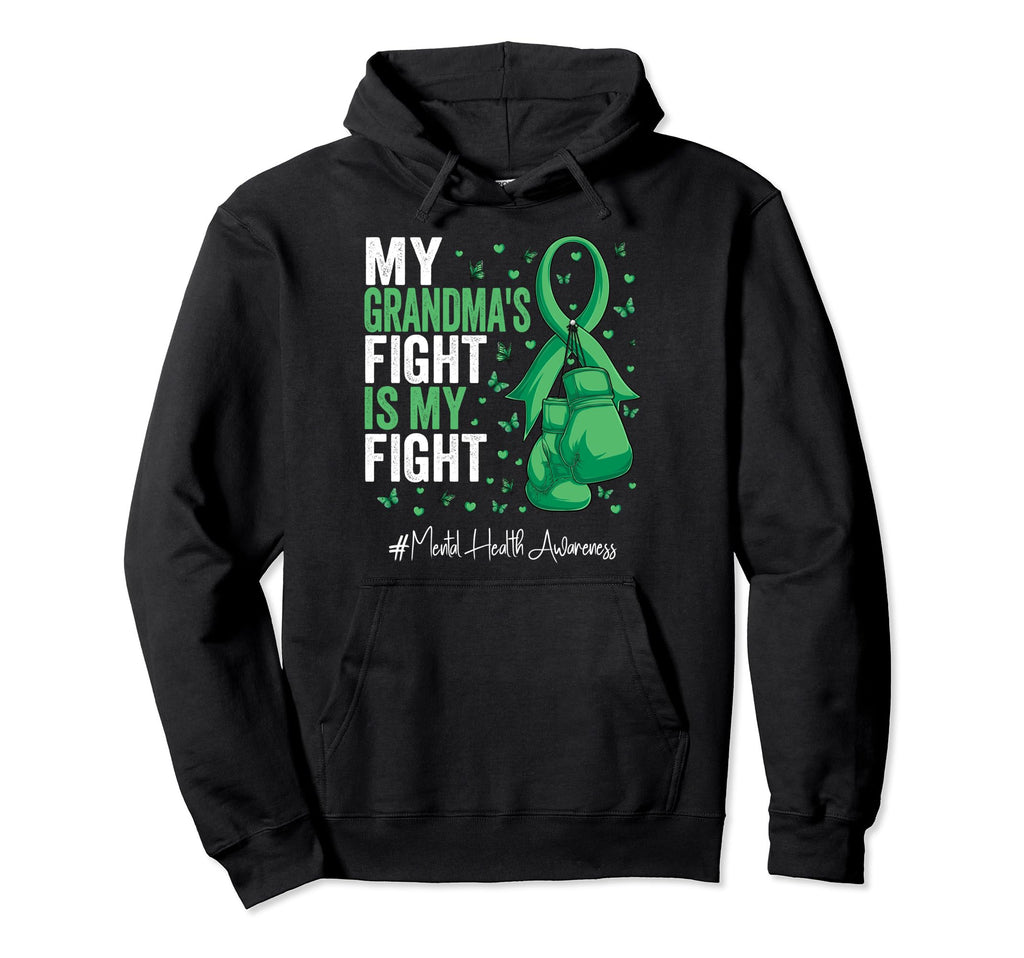 Green Ribbon Grandmother Mental Hoodie - Aesthetic Graphic for Adults - T-Shirt, Sweatshirt, Hoodie