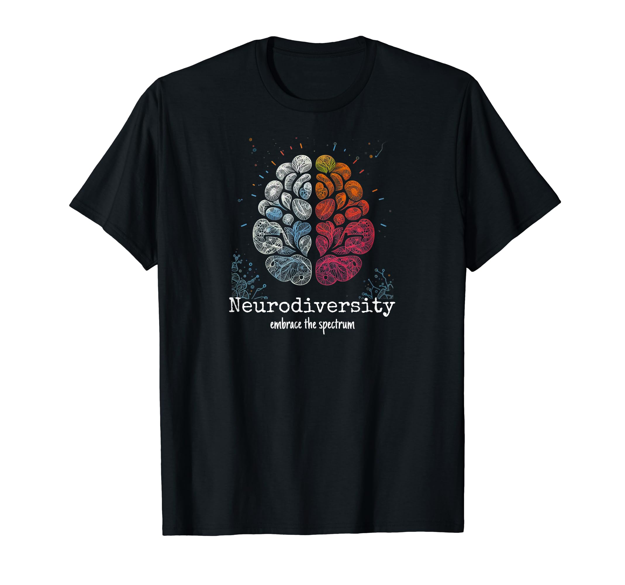 Colorful Rainbow Brain Neurodiversity T-Shirt - Custom Art Print Unisex - T-Shirt, Sweatshirt, Hoodie
