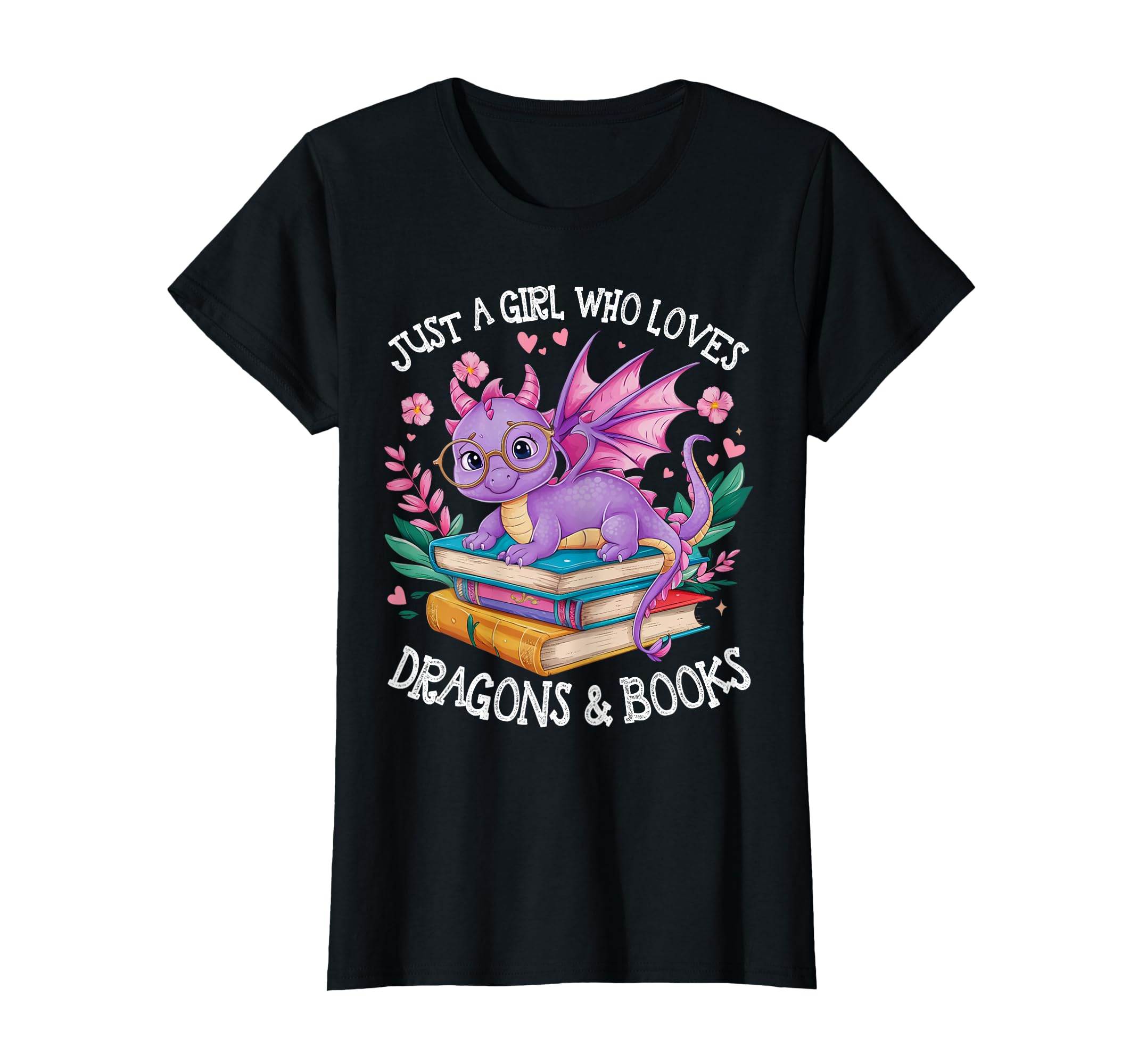 Just Who Loves Dragons And Books T-Shirt - Unique Graphic for Adults - T-Shirt, Sweatshirt, Hoodie