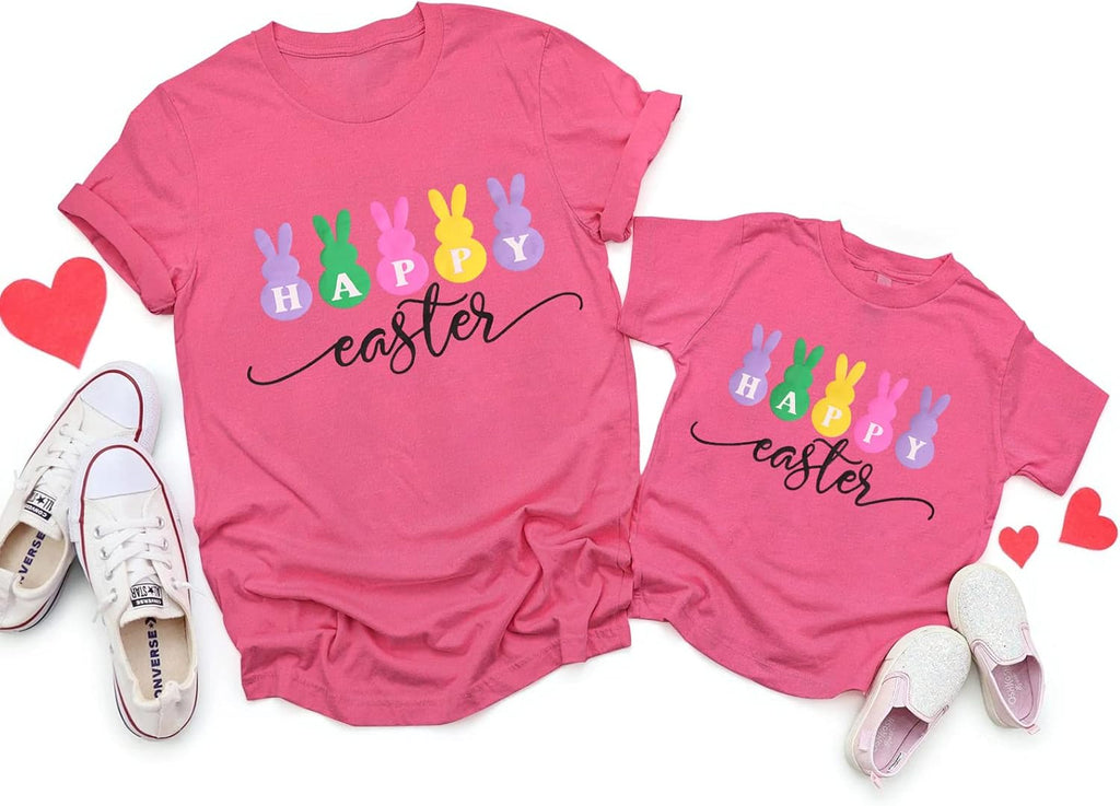 Happy Easter Shirts for Women Kids Bunny Family Matching Outfits Cute Toddler Boys Girls T-Shirt Short Sleeve - T-Shirt, Sweatshirt, Hoodie