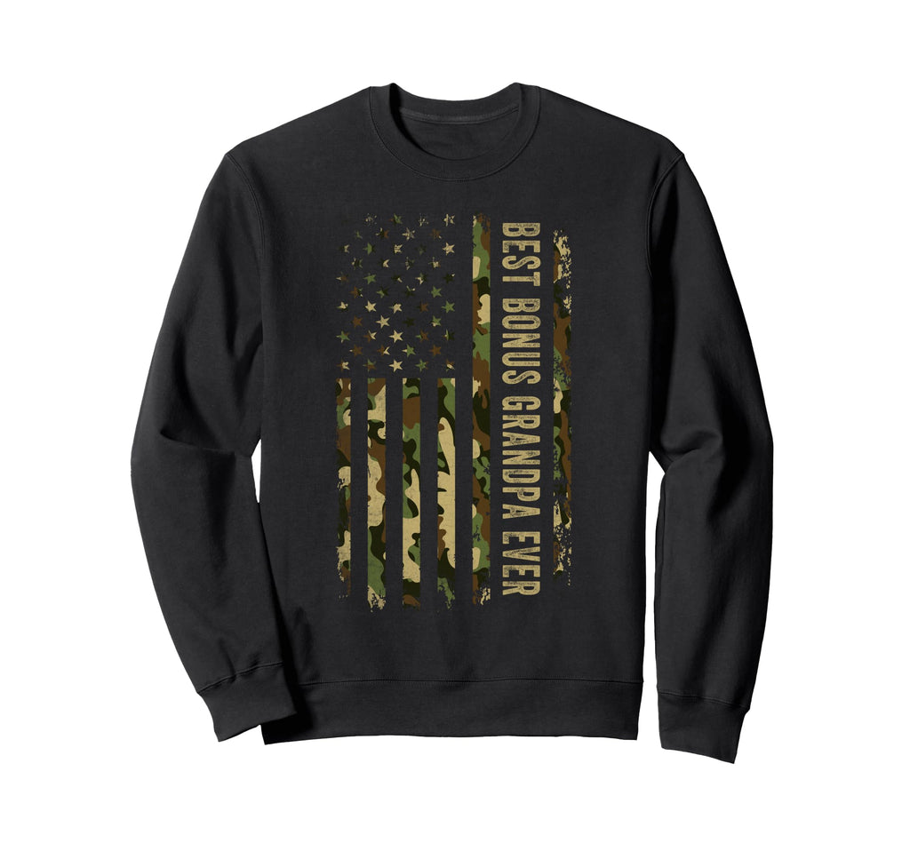 Best Bonus Grandpa Ever American Sweatshirt - Minimalist Print for Adults - T-Shirt, Sweatshirt, Hoodie