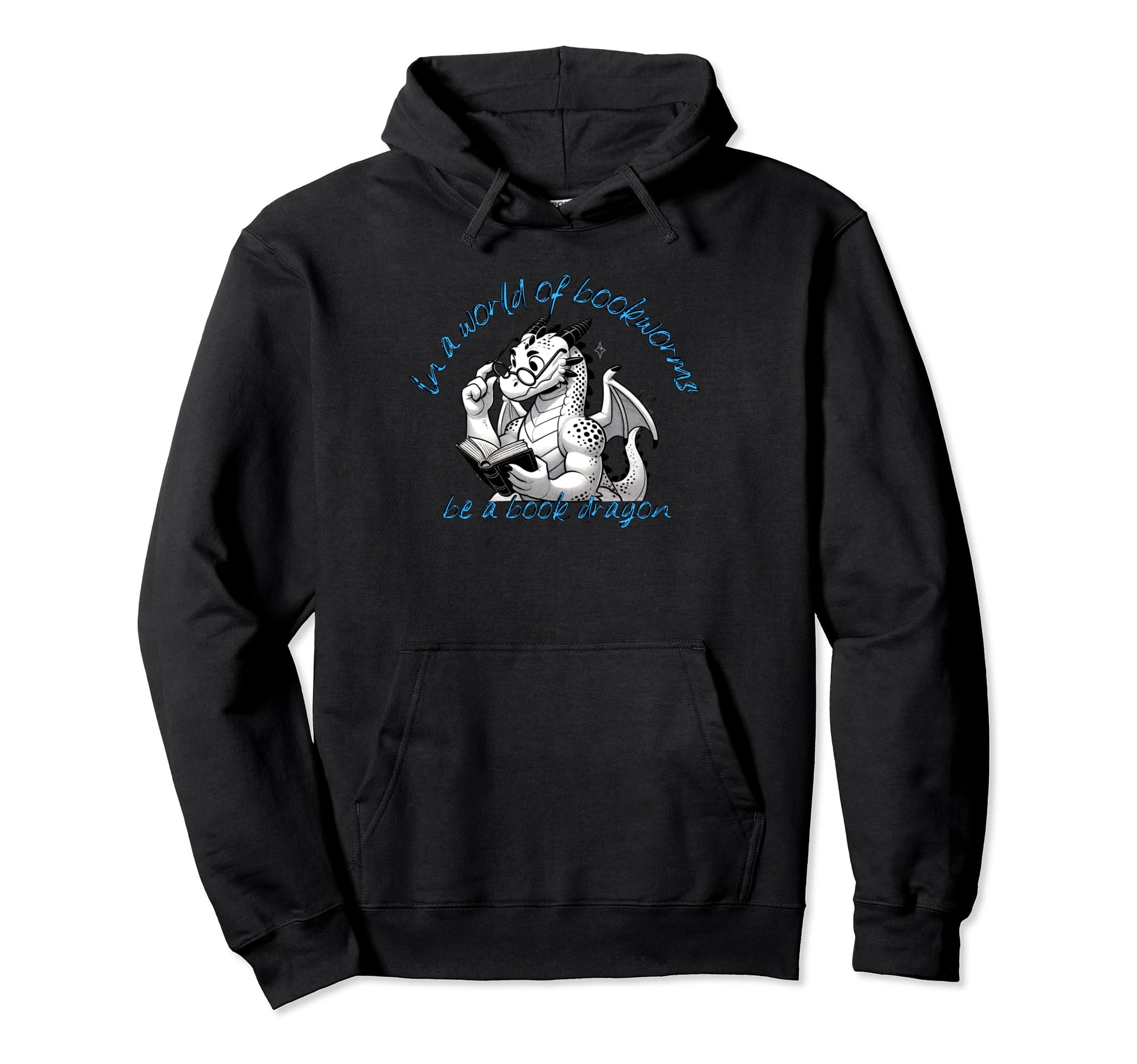 Dragon World Bookworms Be Book Dragon Hoodie - Minimalist Print for Adults - T-Shirt, Sweatshirt, Hoodie