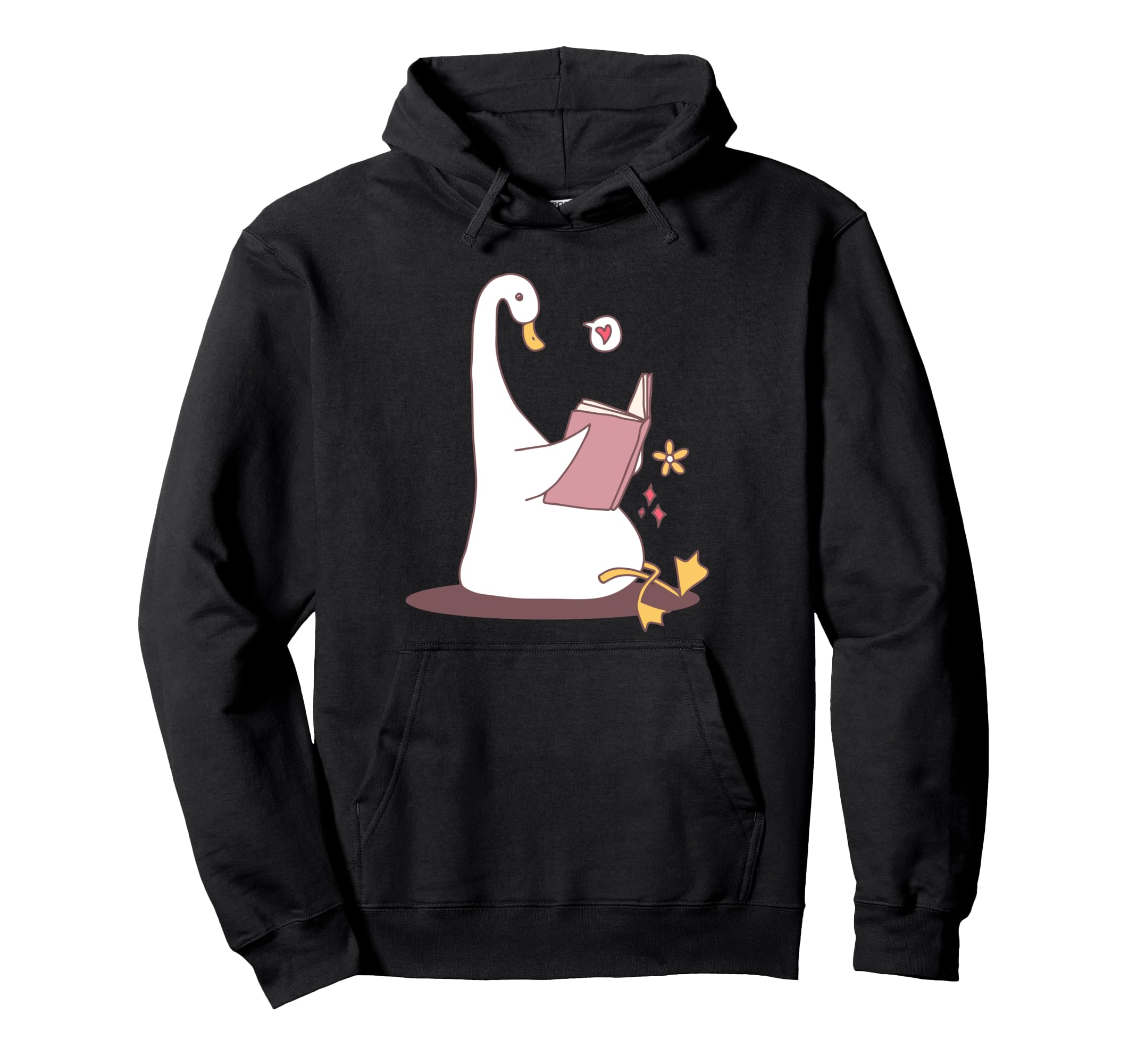 Silly Book Goose Reading Book Lover Hoodie - Casual Everyday Wear Unisex - T-Shirt, Sweatshirt, Hoodie