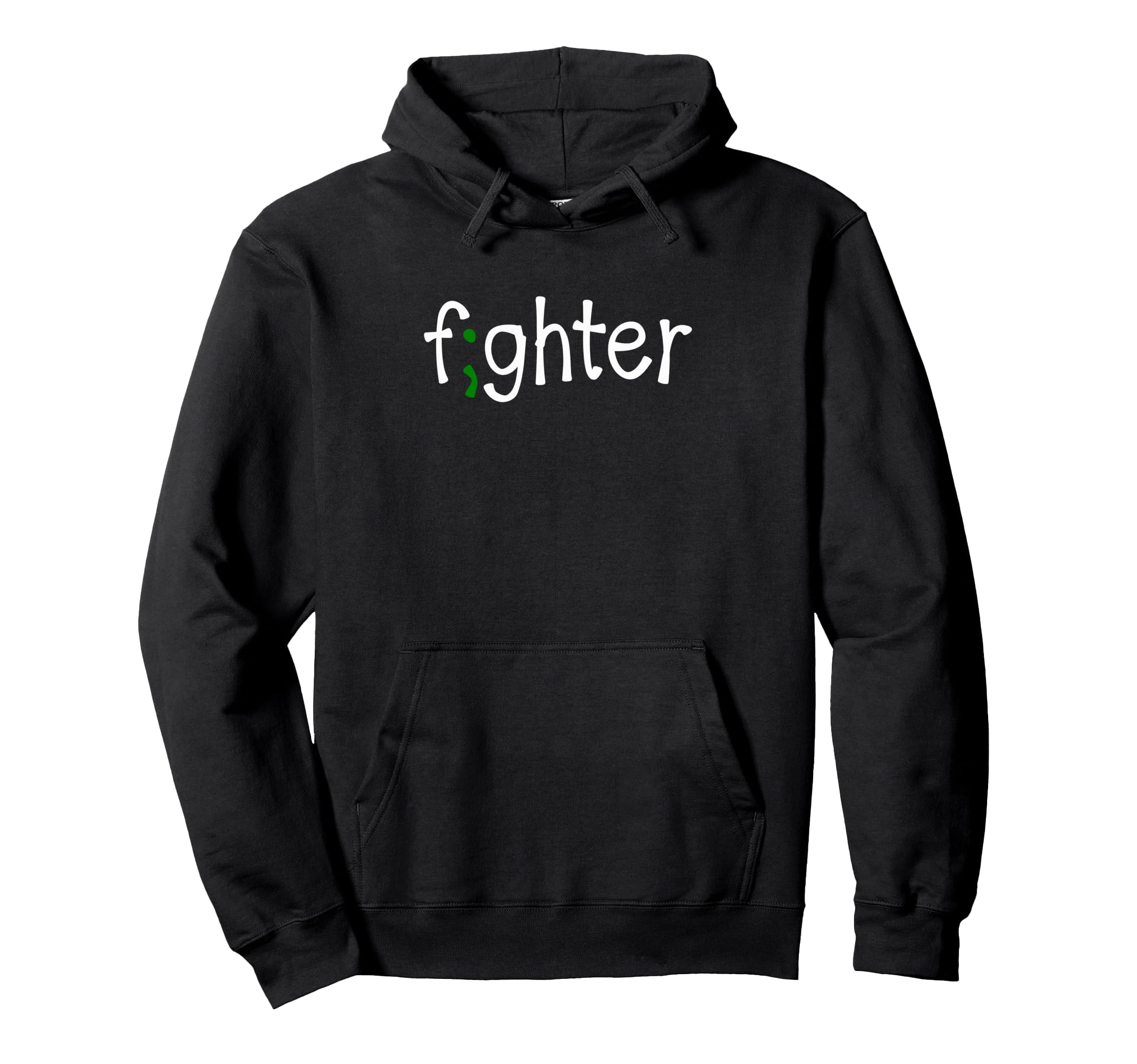 Fighter Semi Colon Mental Health Hoodie - Custom Art Print for Adults - T-Shirt, Sweatshirt, Hoodie