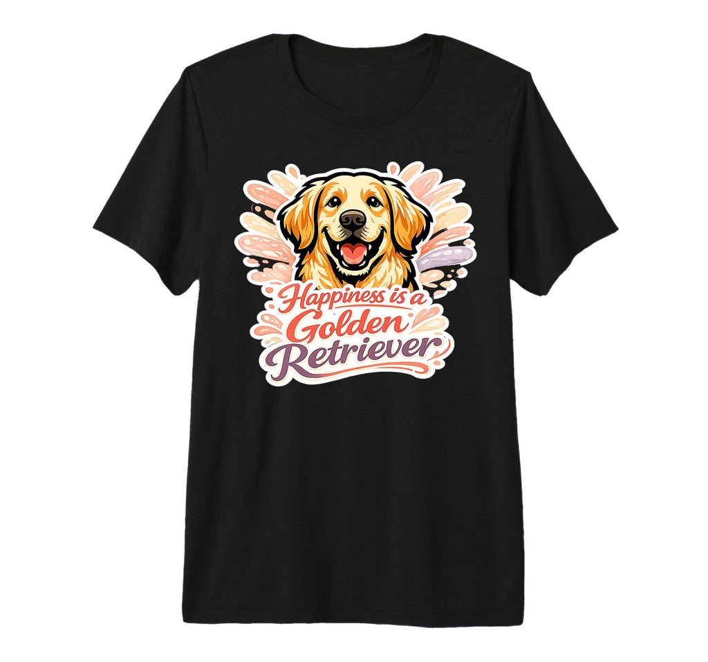 Happiness Is Golden Retreiver Dog T-Shirt - Novelty Apparel for Adults - T-Shirt, Sweatshirt, Hoodie