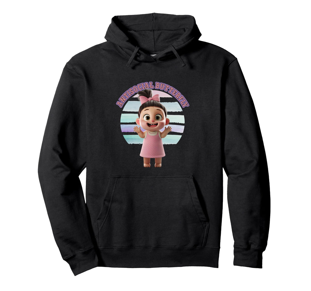Antisocial Butterfly Funny Hoodie - Casual Everyday Wear for Adults - T-Shirt, Sweatshirt, Hoodie