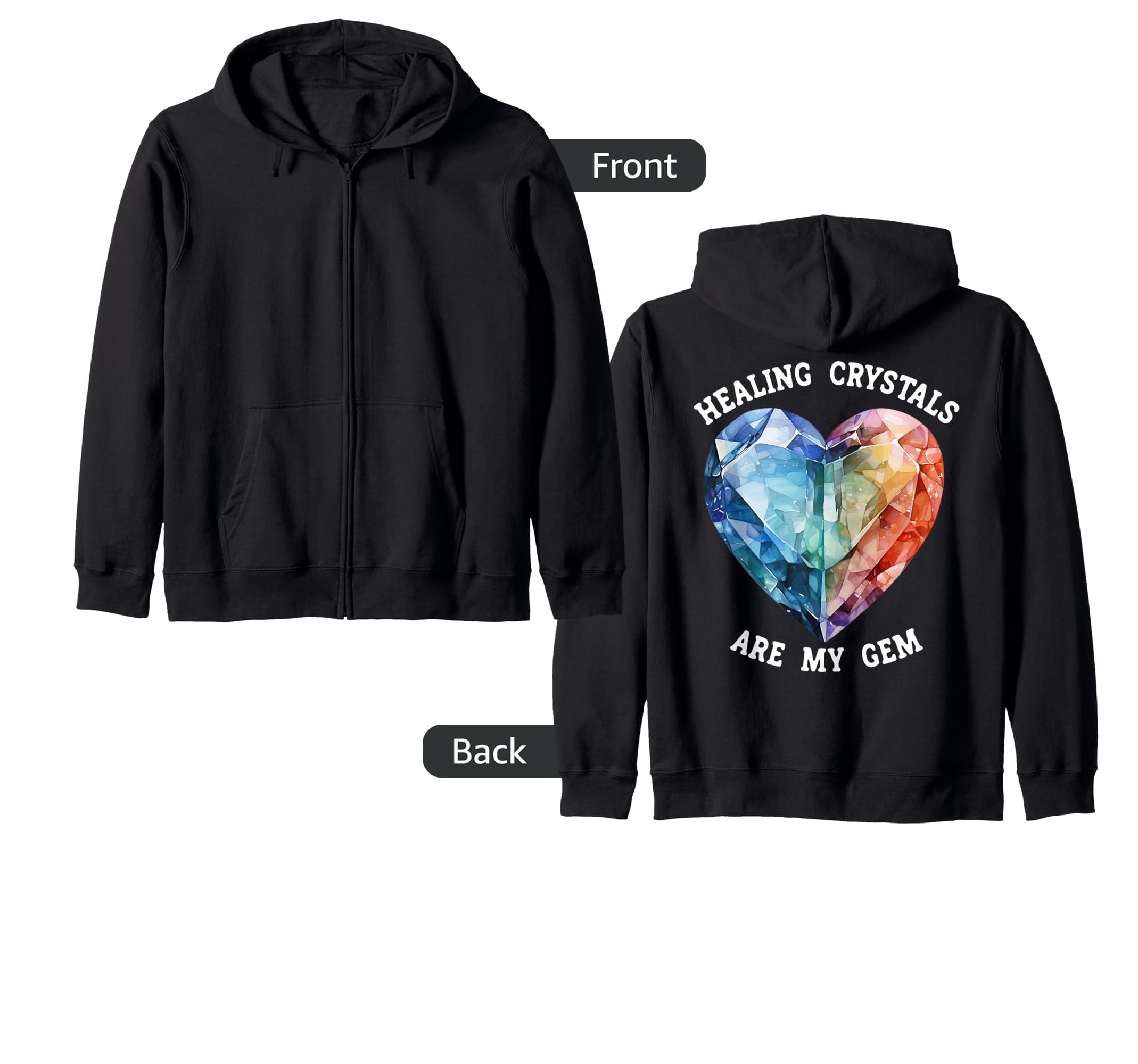 Sage Crystal Energy Healing Reiki Hoodie - Casual Everyday Wear for Adults - T-Shirt, Sweatshirt, Hoodie