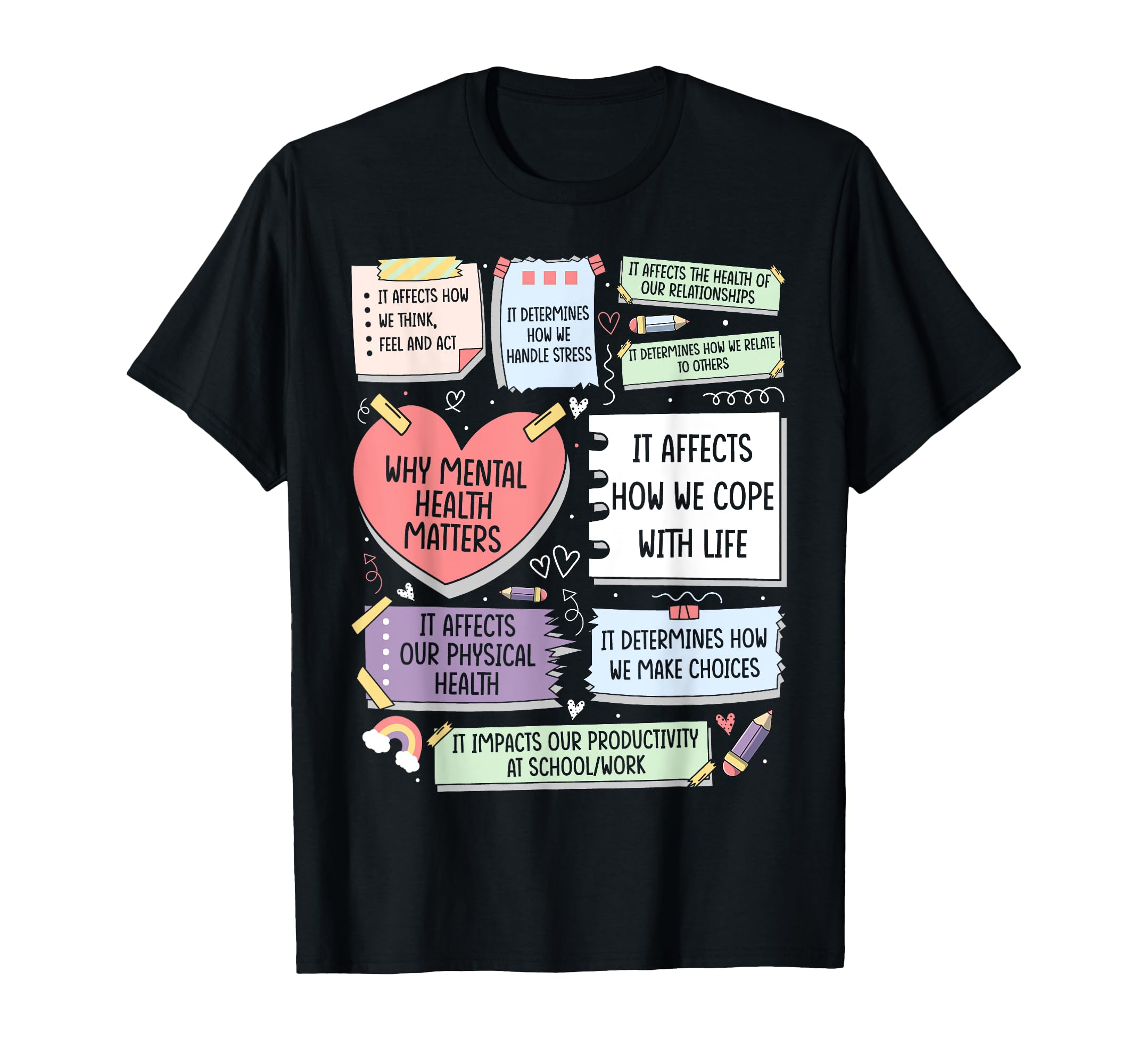 Mental Health Awareness Ribbon T-Shirt - Fun Novelty Design Men Women - T-Shirt, Sweatshirt, Hoodie