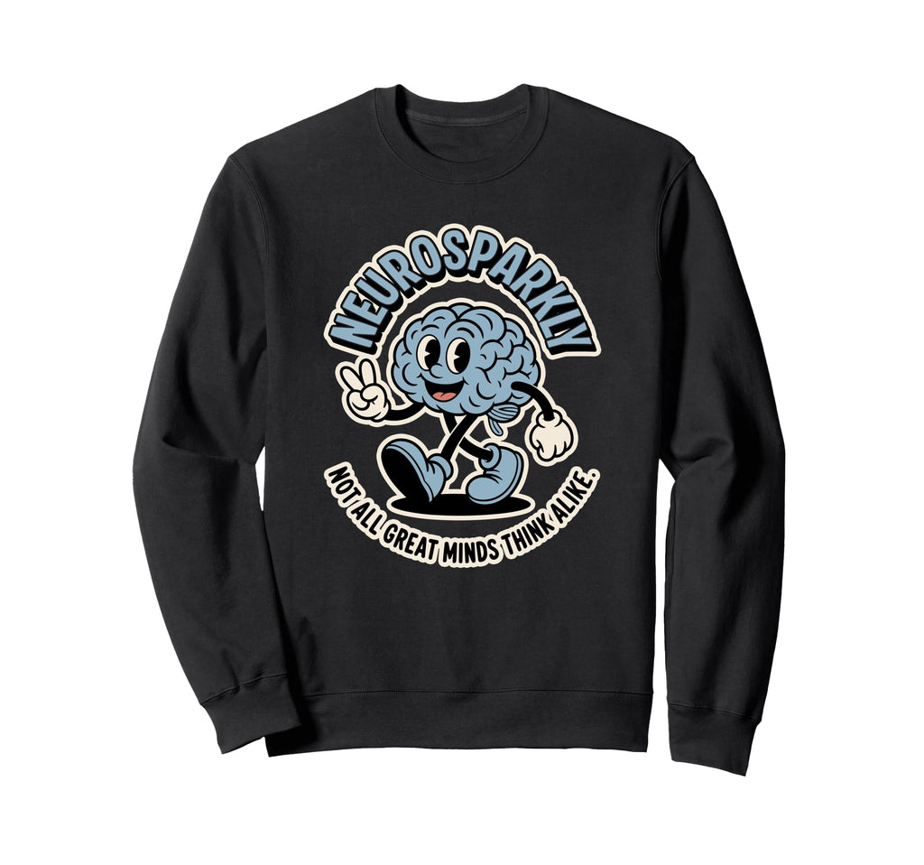 Neurosparkly Brain Neurodiversity Sweatshirt - Minimalist Print Unisex - T-Shirt, Sweatshirt, Hoodie