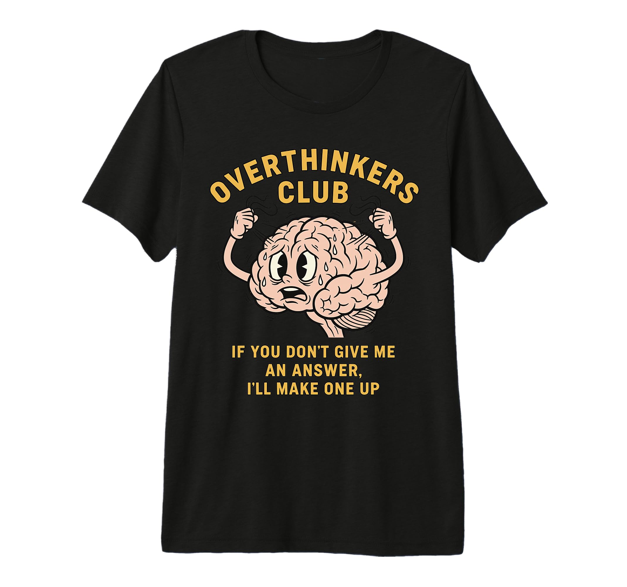 Overthinkers Club Funny Brain Tri Blend T-Shirt - Trendy Graphic for Adults - T-Shirt, Sweatshirt, Hoodie