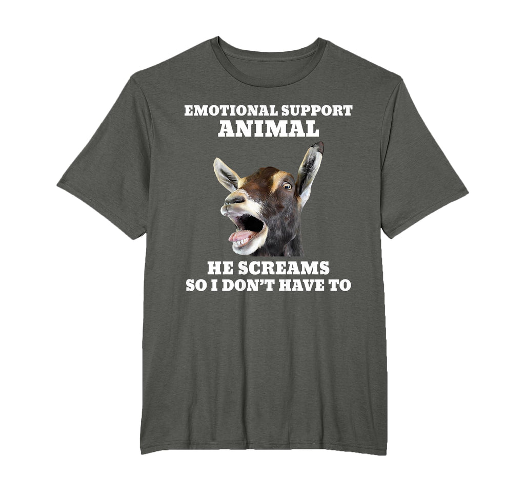 Screaming Goat Emotional Support T-Shirt - Fun Novelty Design Men Women - T-Shirt, Sweatshirt, Hoodie