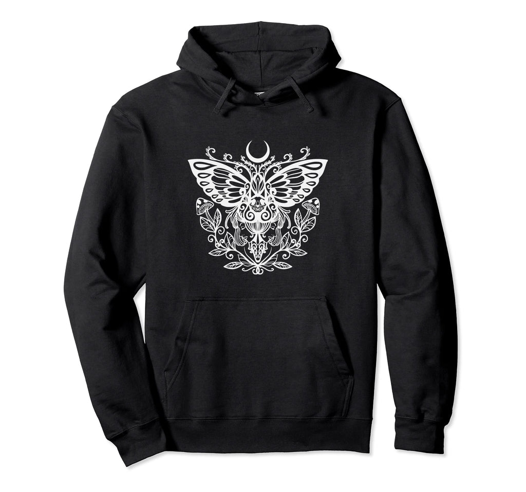 Sacred Moth Goth Horror Antisocial Hoodie - Novelty Apparel for Adults - T-Shirt, Sweatshirt, Hoodie