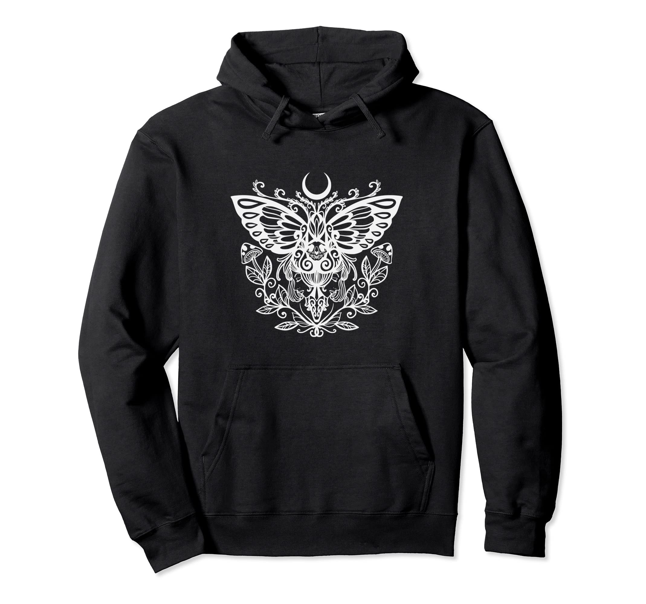 Sacred Moth Goth Horror Antisocial Hoodie - Novelty Apparel for Adults - T-Shirt, Sweatshirt, Hoodie