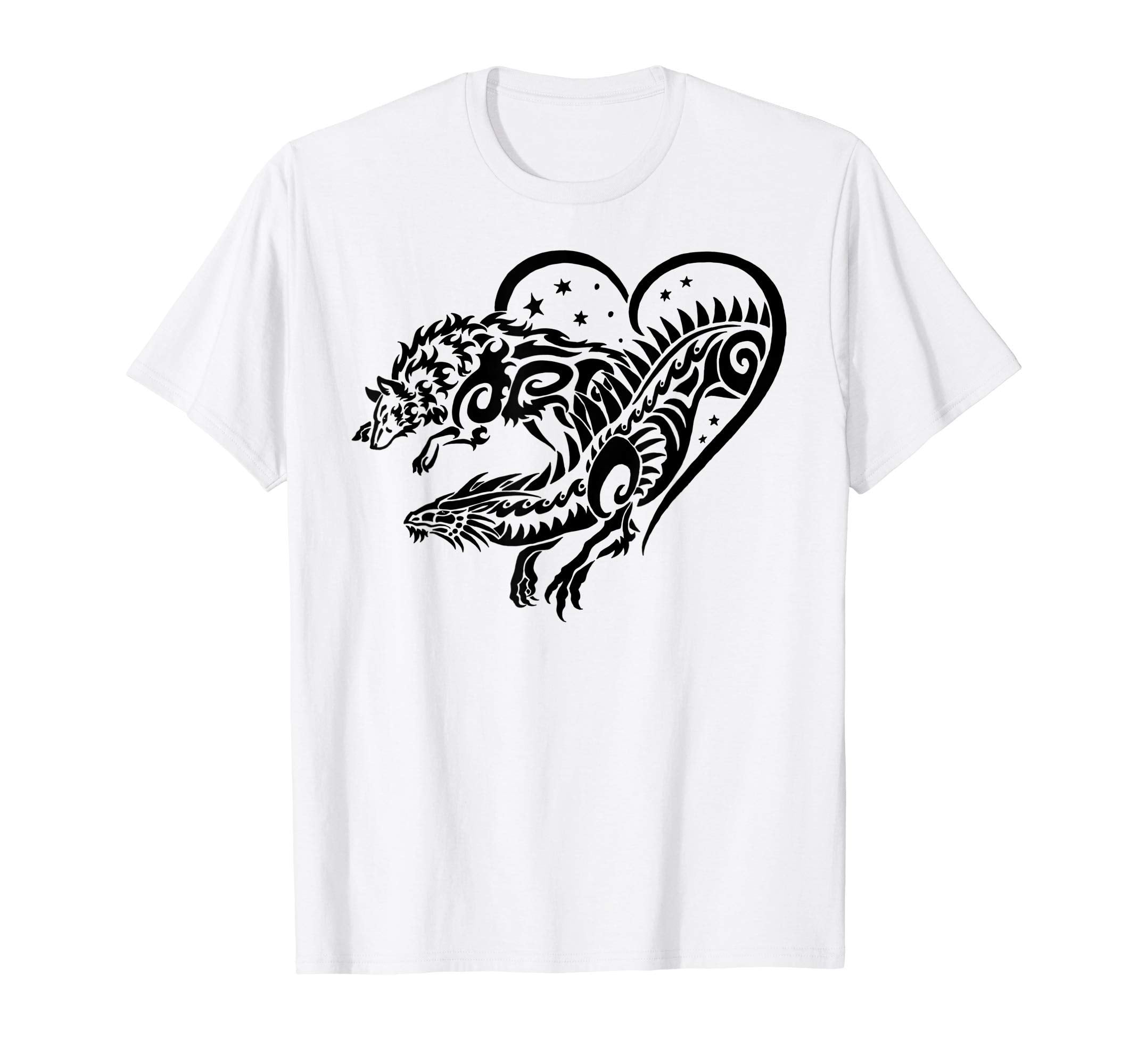 Dreaming Dragon Wolf And Dragon Love T-Shirt - Unique Graphic Unisex - T-Shirt, Sweatshirt, Hoodie