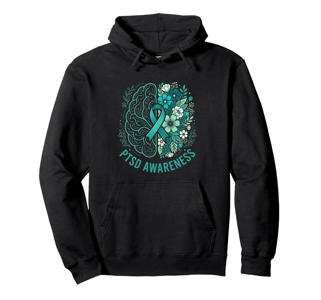 Mental Health Ptsd Awareness Brain And Hoodie - Minimalist Print Men Women - T-Shirt, Sweatshirt, Hoodie