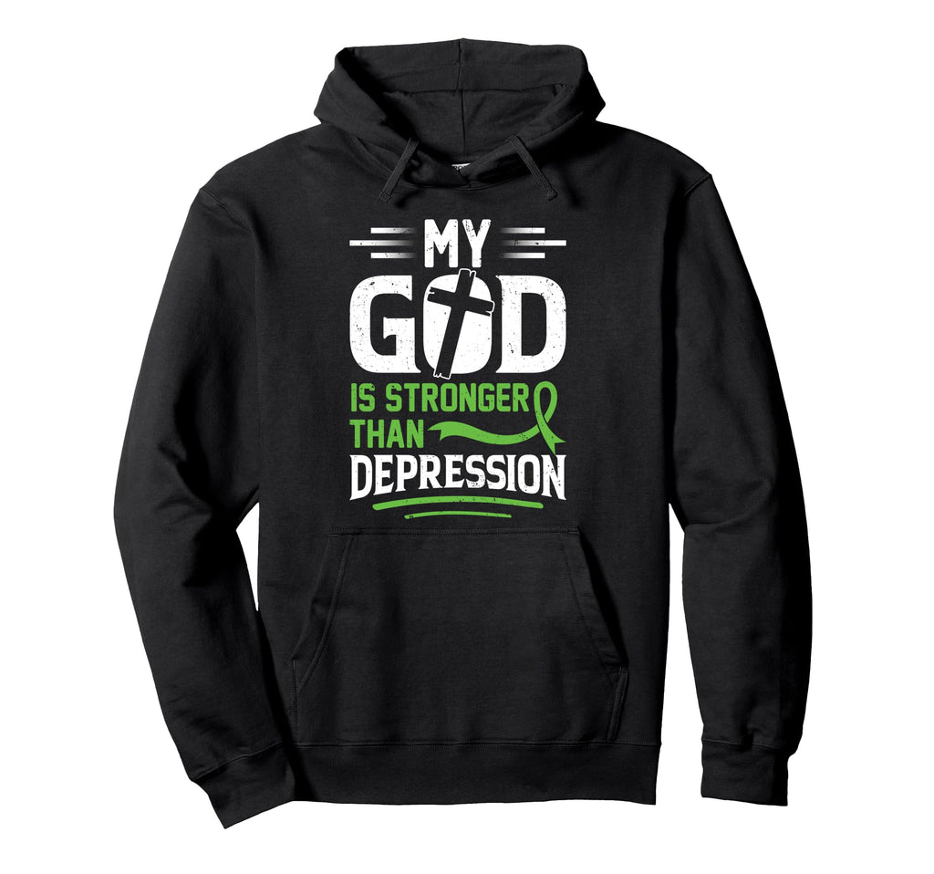 My God Is Stronger Than Depression Hoodie - Minimalist Print Unisex - T-Shirt, Sweatshirt, Hoodie
