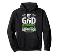 My God Is Stronger Than Depression Hoodie - Minimalist Print Unisex - T-Shirt, Sweatshirt, Hoodie