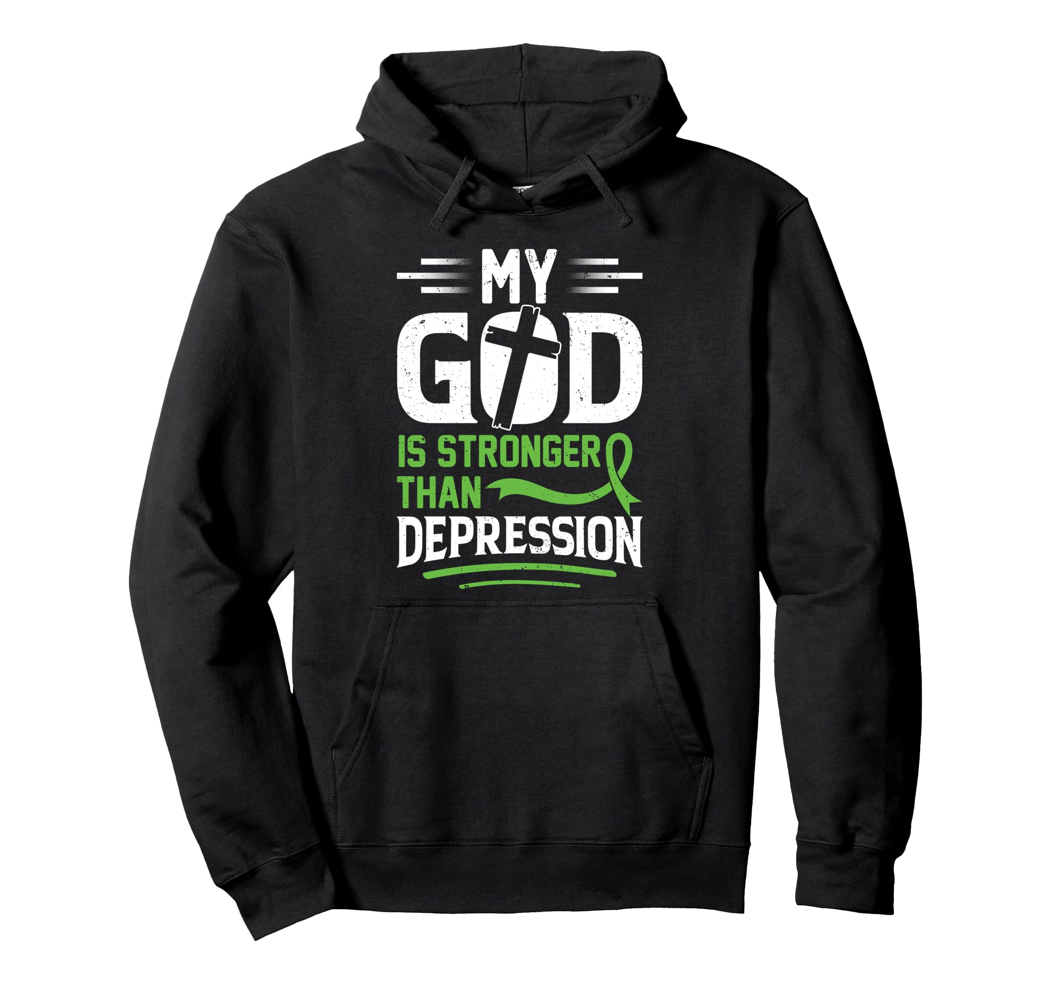 My God Is Stronger Than Depression Hoodie - Minimalist Print Unisex - T-Shirt, Sweatshirt, Hoodie